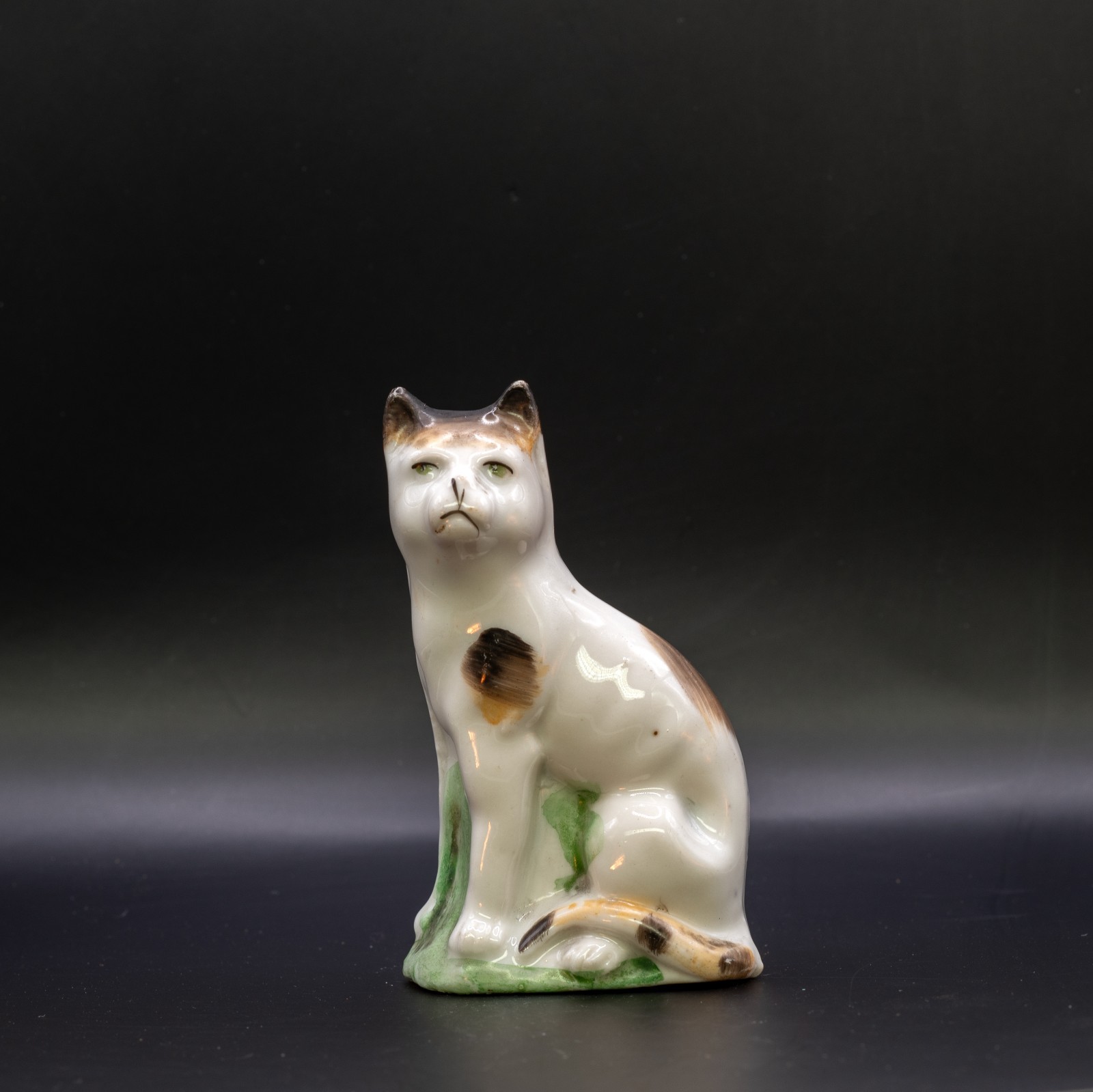Miniature Staffordshire Cat 1860 Mid Victorian Antique Handpainted Earthenware Miniature Staffordshire Cat 1860 Mid Victorian Antique Handpainted Earthenware