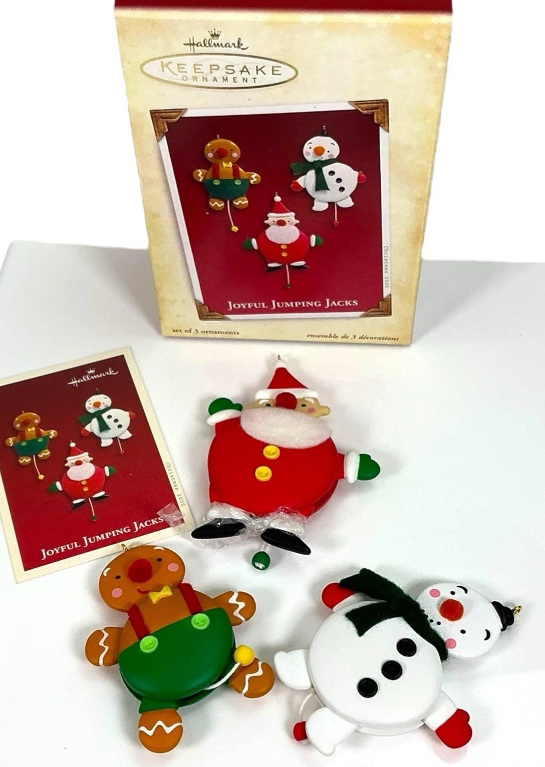 Hallmark Keepsake Ornaments: Joyful Jumping Jacks~ Santa Snowman Gingerbread Set