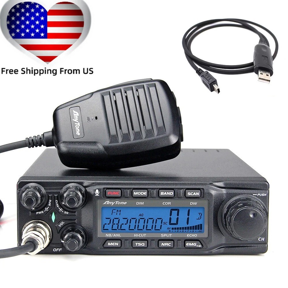 ANYTONE AT-6666PRO 28.000 - 29.699Mhz 40 Channels CTCSS DCS 10 Meter Radio + USB