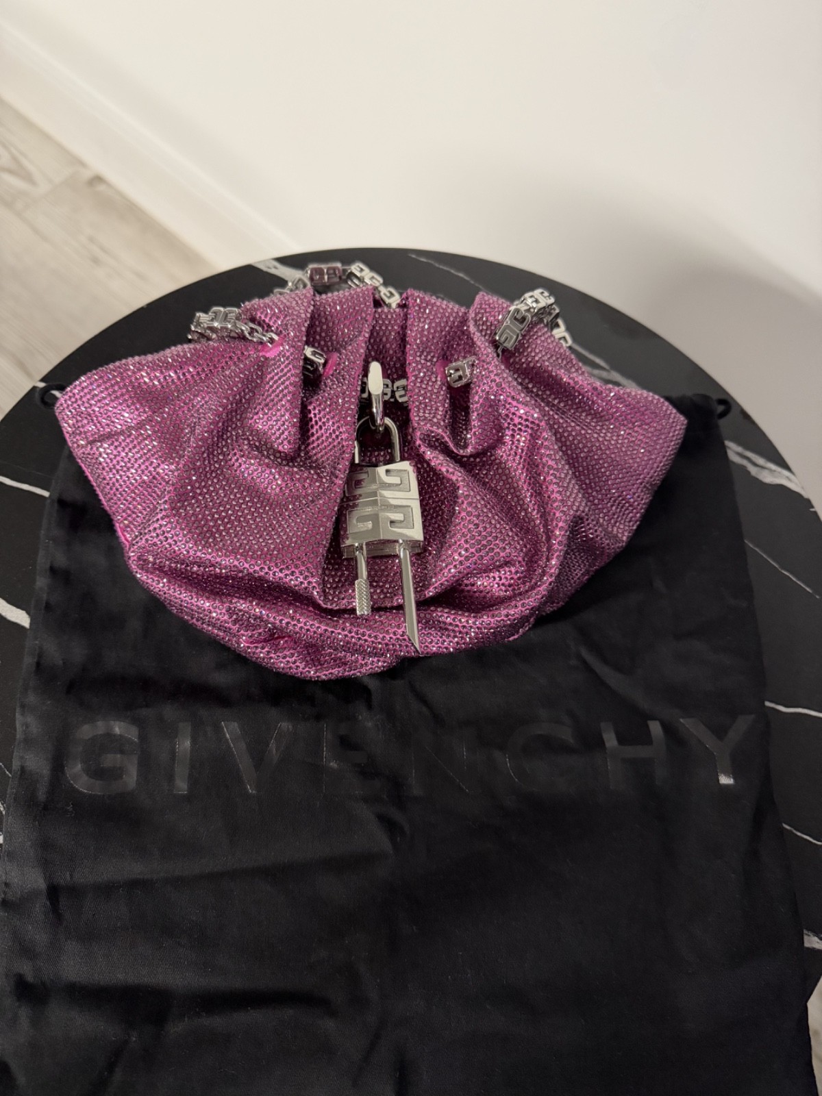 GIVENCHY PINK MINI KENNY BAG SILK-BLEND SATIN CRYSTAL CUT BRAND NEW GIVENCHY PINK MINI KENNY BAG SILK-BLEND SATIN CRYSTAL CUT BRAND NEW
