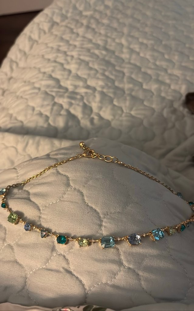Vintage Multi-Stone Gold-Tone Necklace