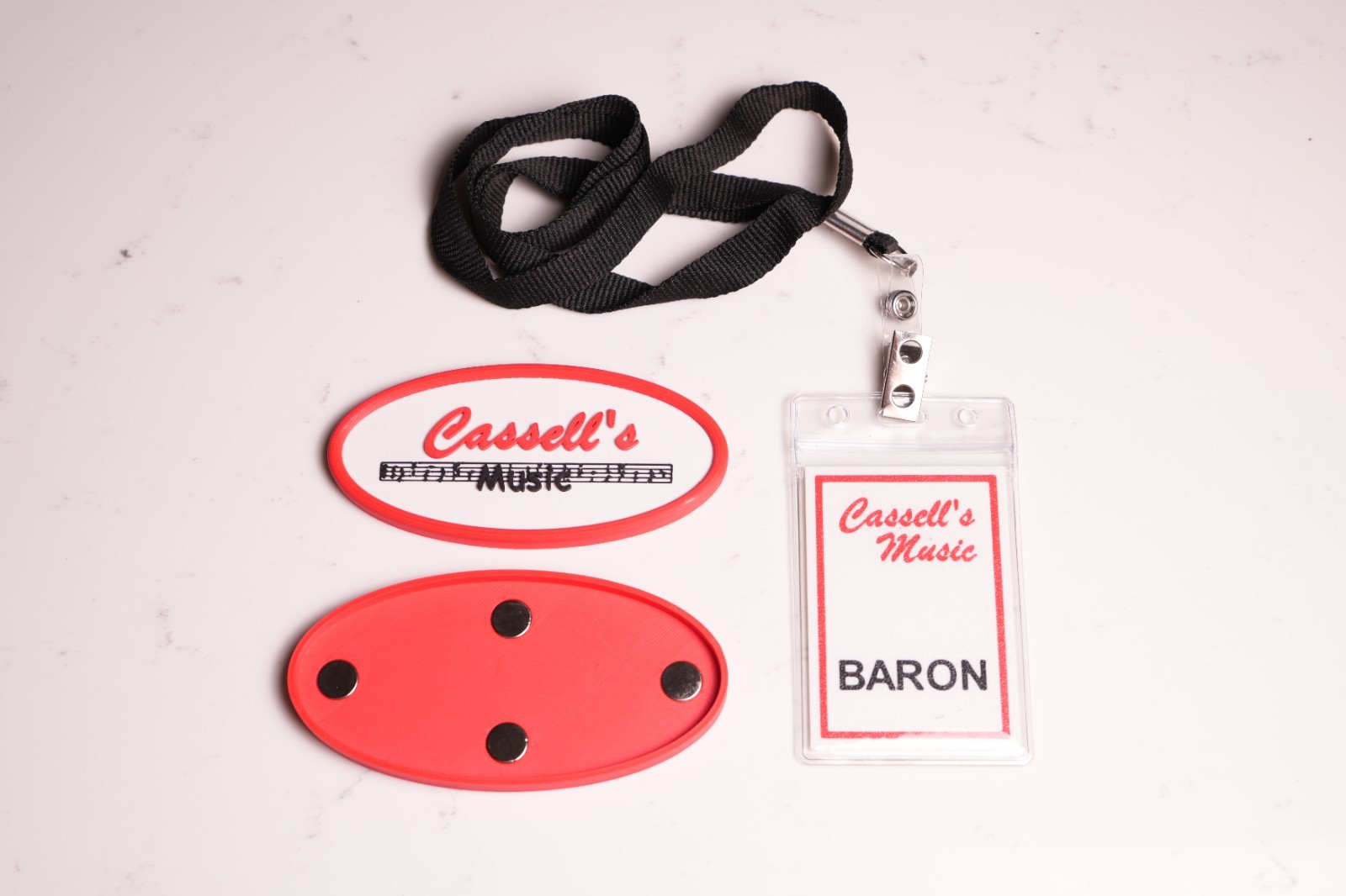 Cassell's Music Magnetic Patch and Bear Lanyard, Obsession Movie Shirt Patch