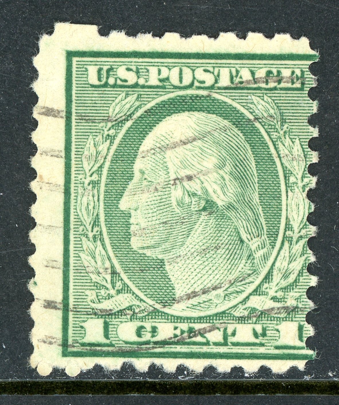 USA 1919 Washington 1¢ Green Perf 11x10 Unwmk Unwmk Sc #542 VFU F765