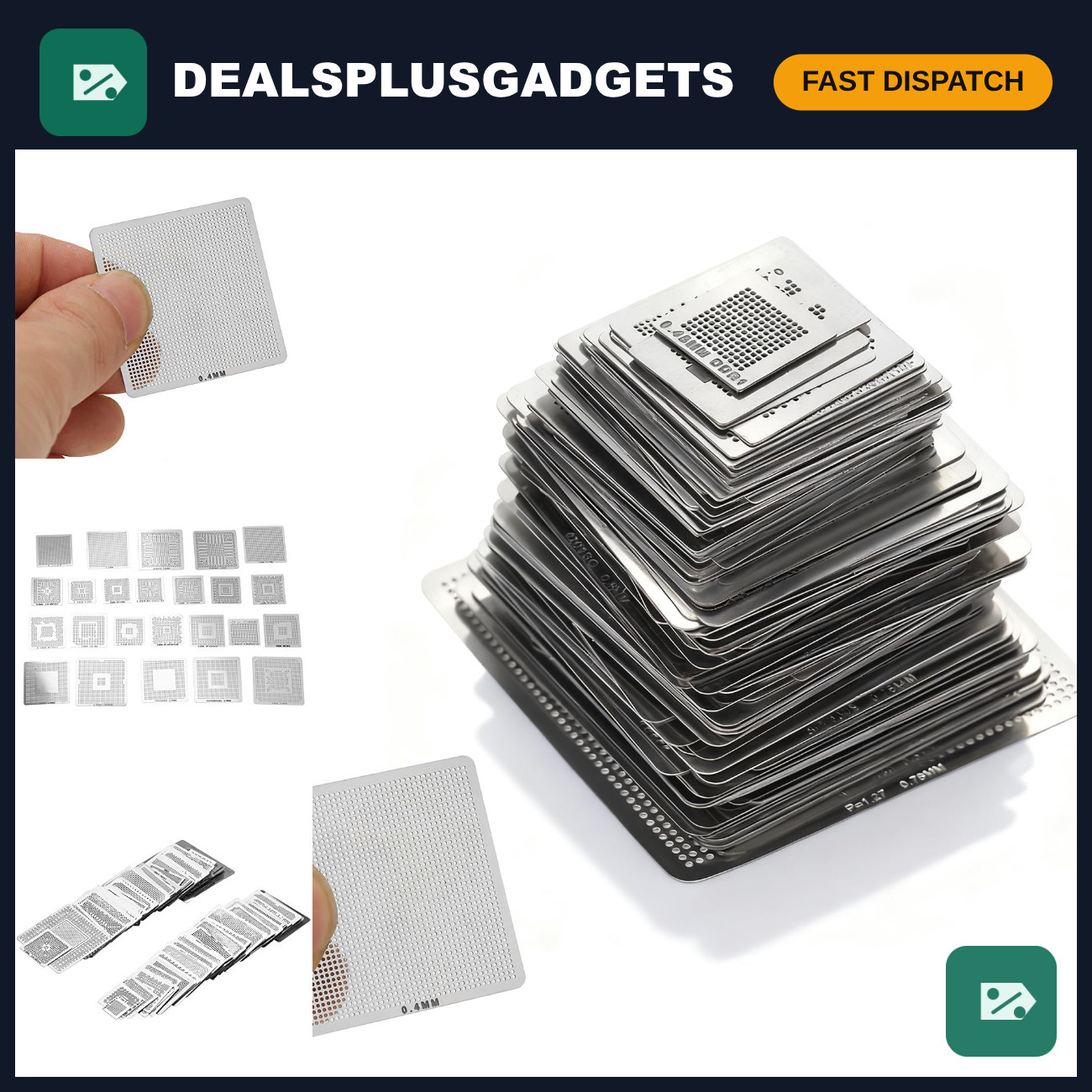 130pcs BGA Reballing Stencils Kit - Heat Resistant Steel Mesh for Laptop & Deskt 130pcs BGA Reballing Stencils Kit - Heat Resistant Steel Mesh for Laptop & Deskt