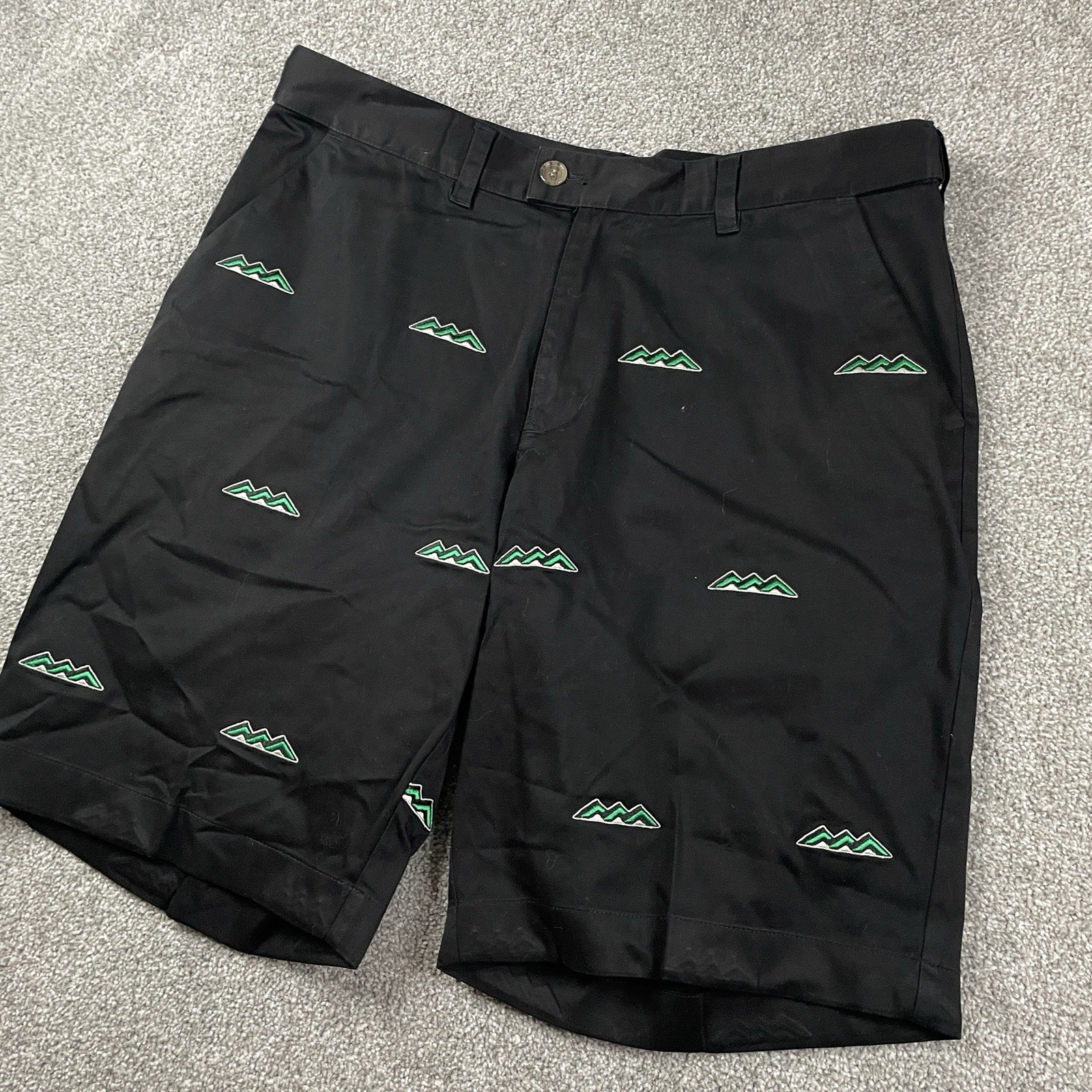 Loudmouth Golf Chino Shorts Men 35 (Fit 34x11) Embroidered Mountain Geometric