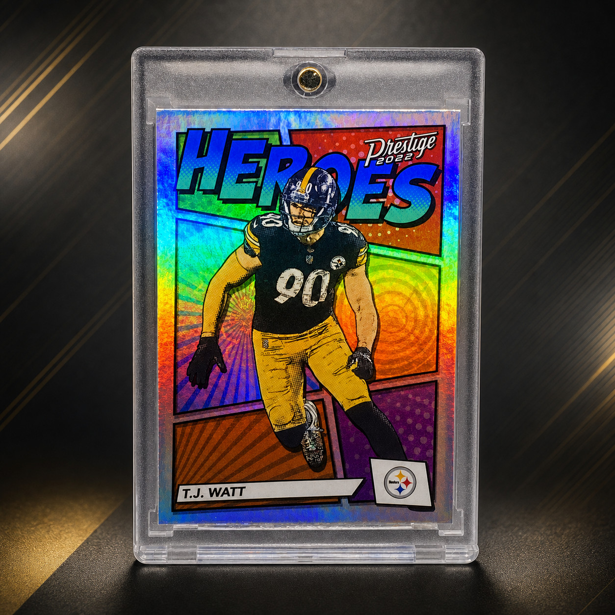 T.J. Watt Rare Heroes Refractor Investment Card SSP Steelers Mint 2022 Panini