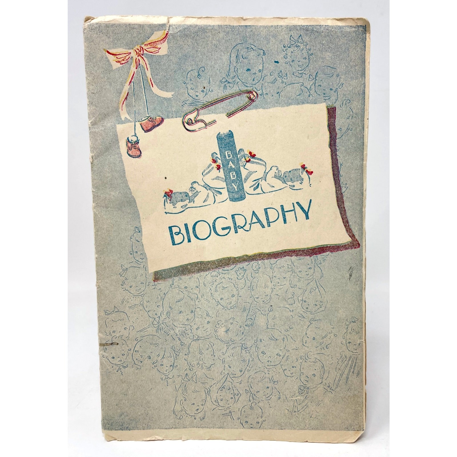 Vintage 1941 Baby Biography Booklet Unused Illustrated Baby Book Shower Gift