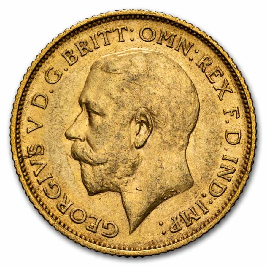 1912-S Australia Gold 1/2 Sovereign AU