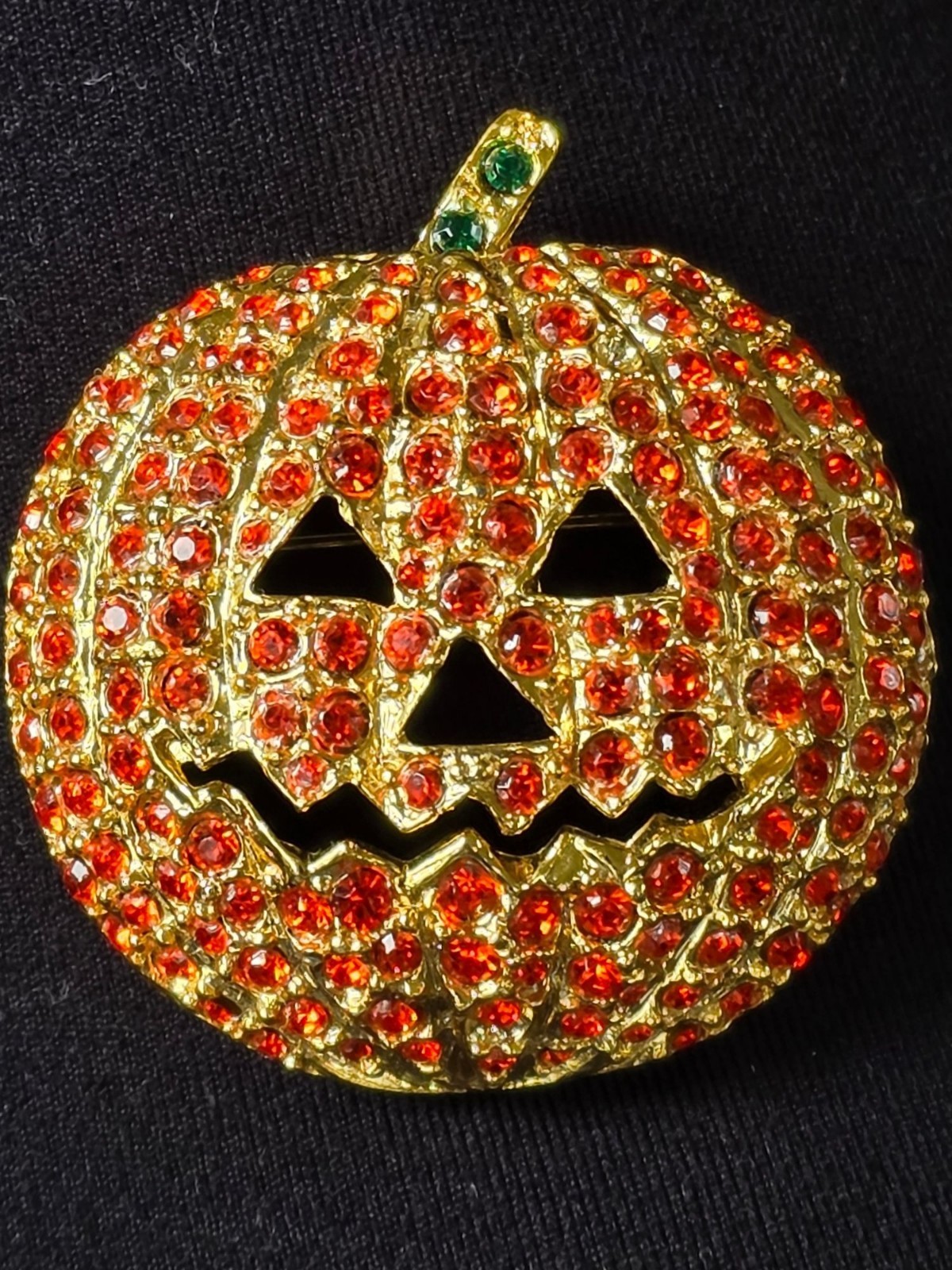 Vintage Signed Rare PELL Halloween Rhinestone Pumpkin/Jack-o-Lantern Brooch/Pin Vintage Signed Rare PELL Halloween Rhinestone Pumpkin/Jack-o-Lantern Brooch/Pin