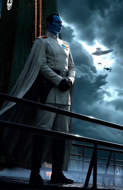 Star Wars Grand Admiral Thrawn Original Art Print signed by artist Scott Harben