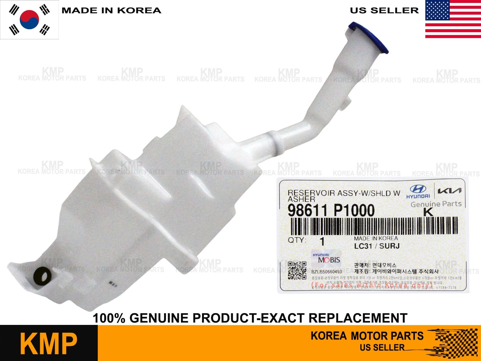 Genuine⭐ Windshield Washer Reservoir for 2023-2026 Kia Sportage 98611-P1000 Genuine⭐ Windshield Washer Reservoir for 2023-2026 Kia Sportage 98611-P1000