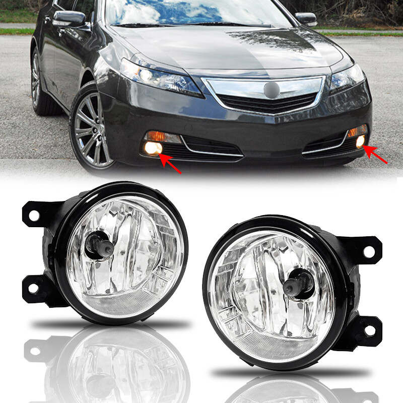 Fit 2012-2014 Acura TL Clear Lens Bumper Fog Lights Lamps Replacement Left+Right Fit 2012-2014 Acura TL Clear Lens Bumper Fog Lights Lamps Replacement Left+Right