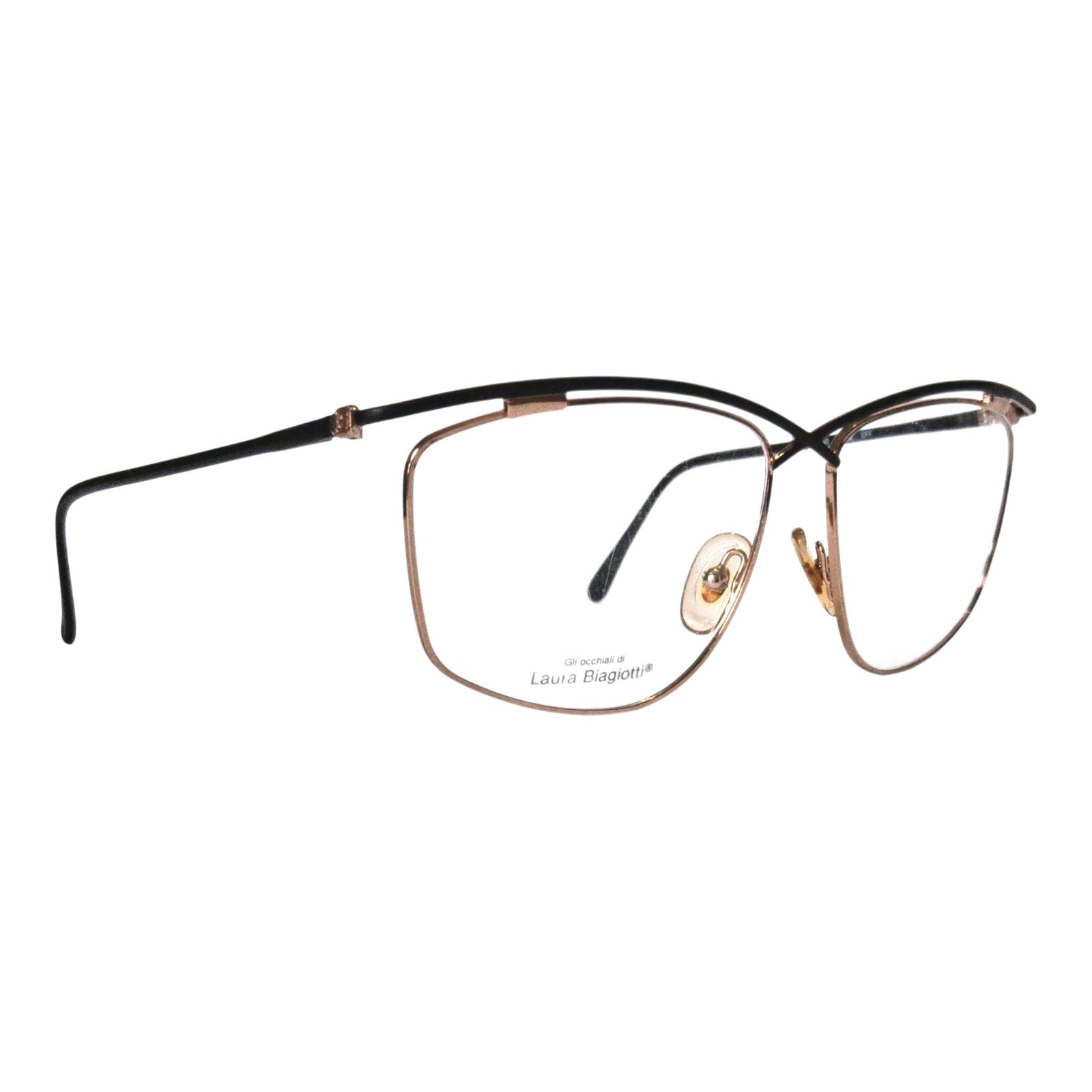 Vintage Laura Biagiotti V662 EK4 Eyeglasses Black/ Gold Women Made In Italy Ne Vintage Laura Biagiotti V662 EK4 Eyeglasses Black/ Gold Women Made In Italy Ne