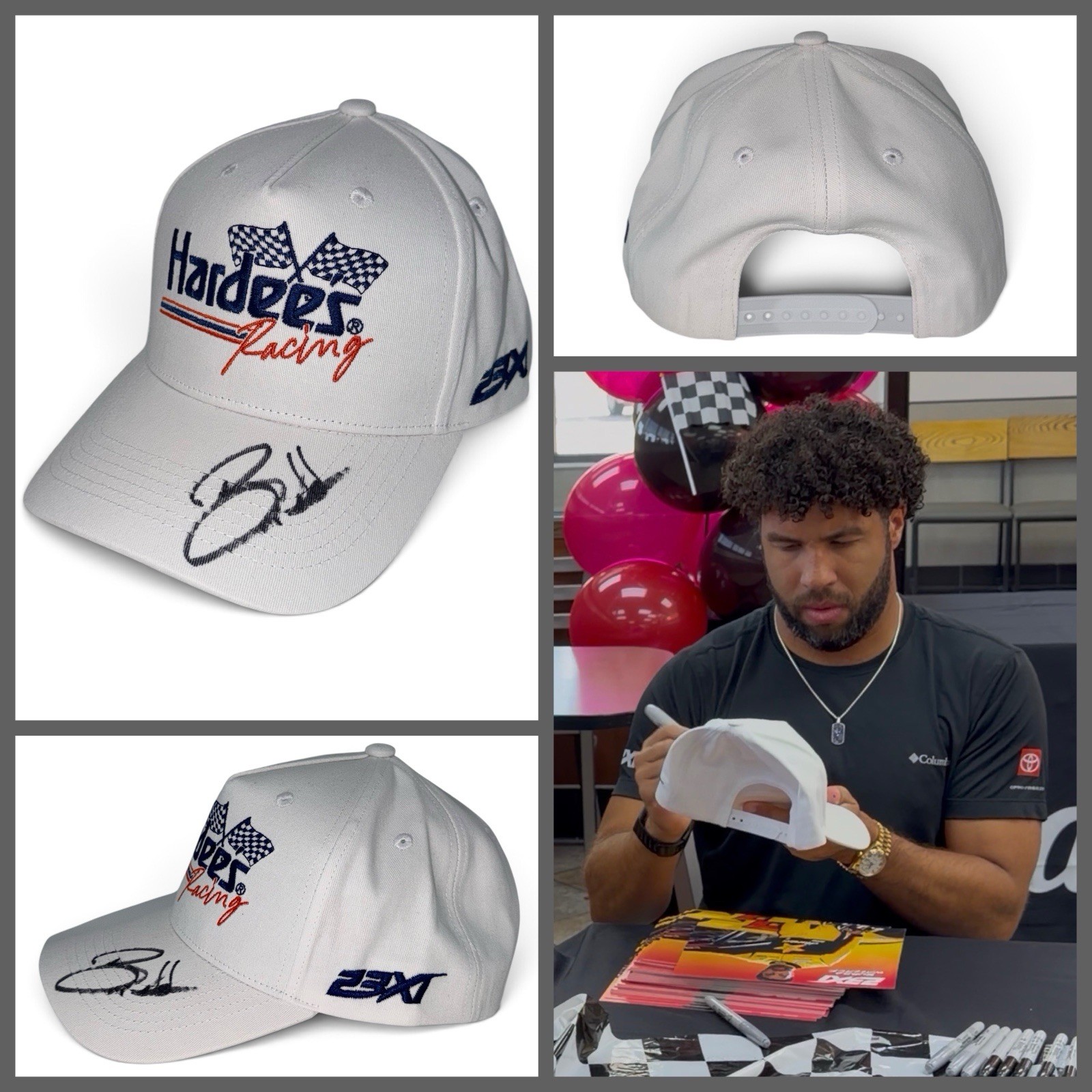 Bubba Wallace Autographed Hardee\'s Racing Hat 23XI NASCAR #23 Signed 2026 YGI