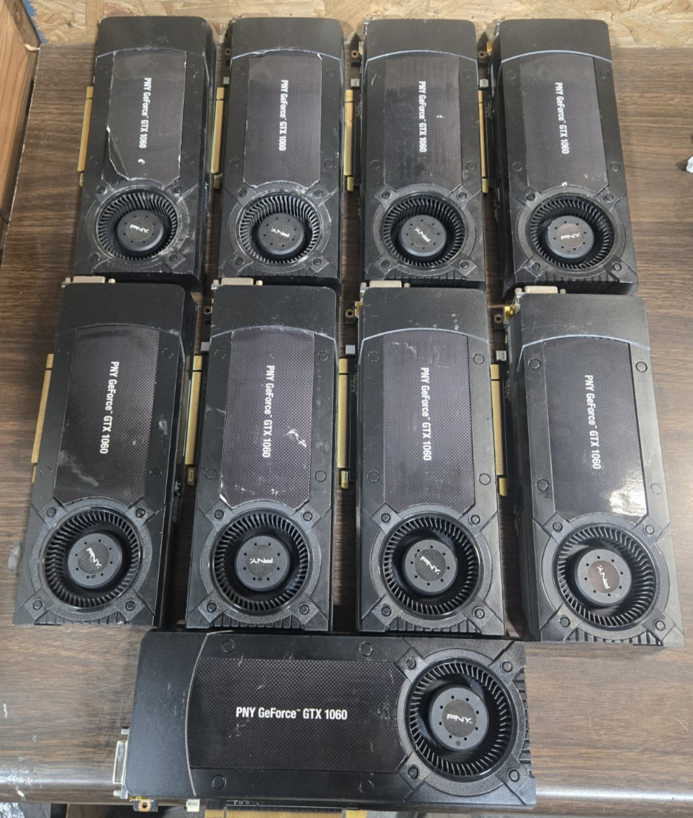LOT OF 11 Nvidia PNY GeForce GTX 1060 6GB Memory UNTESTED FAST  c