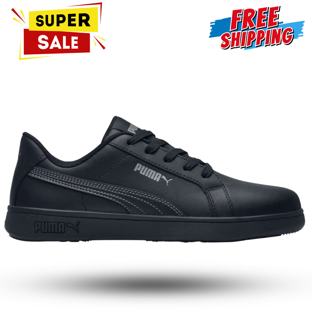 [HOT SALE] PUMA Safety Iconic Low Soft Toe Men\'s Black Work Shoes Sneaker Medium