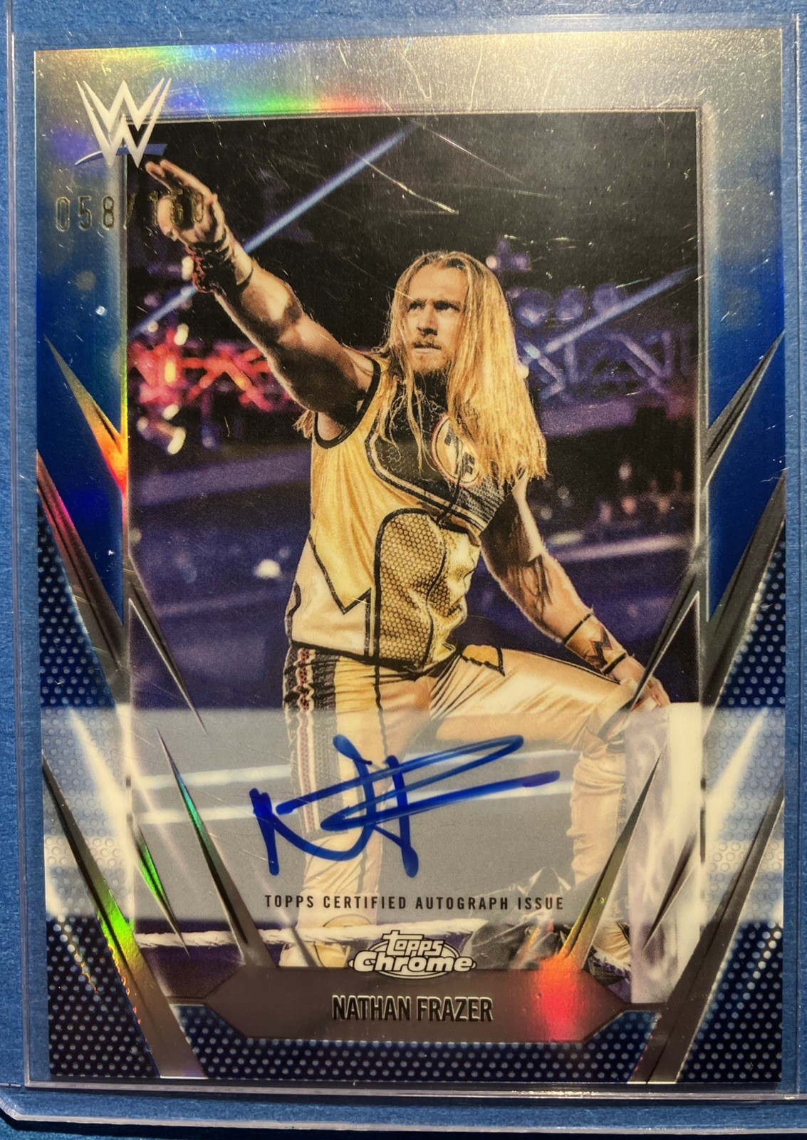 2026 Topps Chrome WWE - Autographs Nathan Frazer #BCA-NAF Blue Refractor /150... 2026 Topps Chrome WWE - Autographs Nathan Frazer #BCA-NAF Blue Refractor /150...