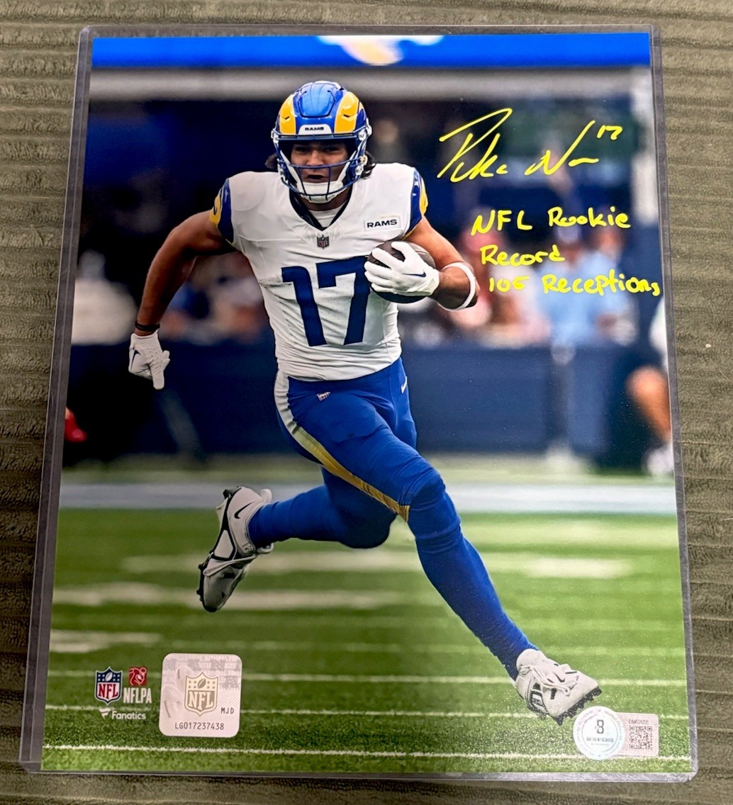 PUKA NACUA Autographed 8x10 Photo with Multiple Inscriptions BECKETT COA RAMS