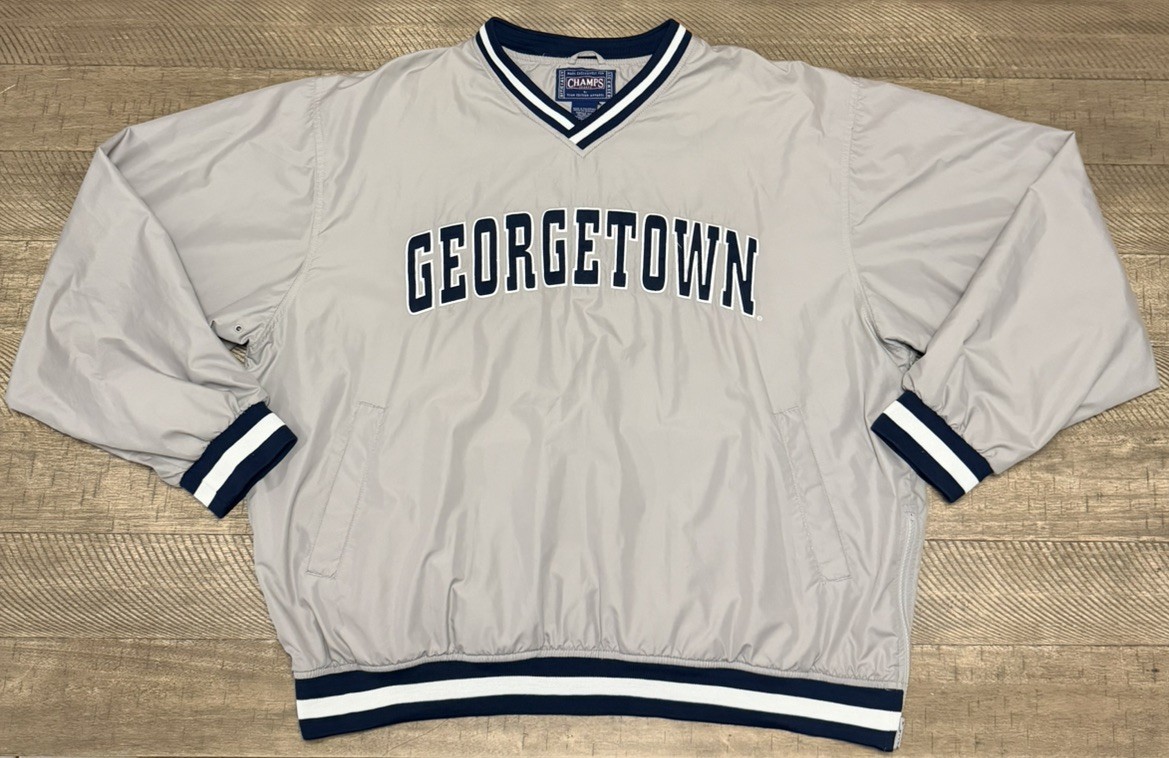 Vintage Champs Sports Georgetown Hoyas Pullover Parka Jacket Spellout Mens Sz XL Vintage Champs Sports Georgetown Hoyas Pullover Parka Jacket Spellout Mens Sz XL