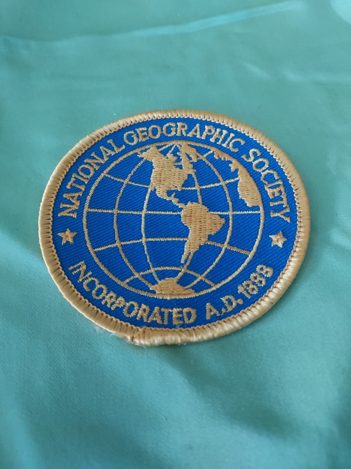 Embroidered Patch National Geographic Society Incorporated A.D. 1888 Commemorate