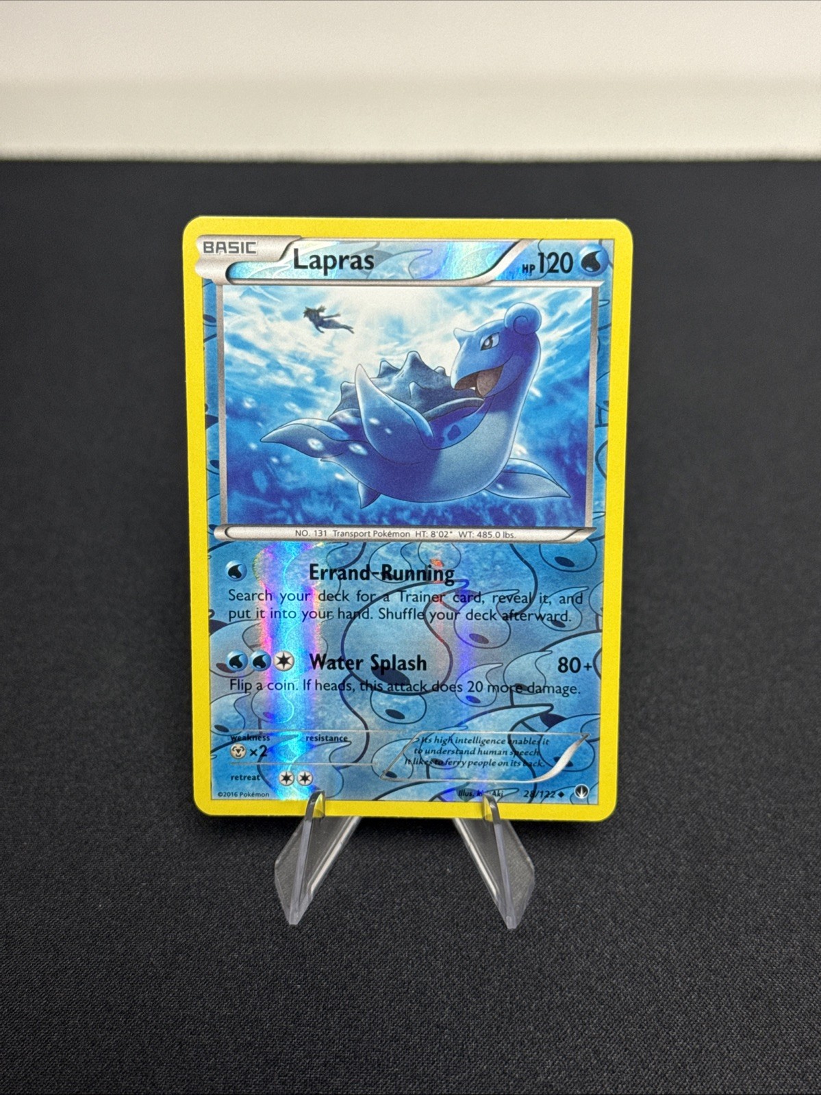 Pokémon TCG Lapras Reverse Holo Card 28/122 XY Breakpoint 2016 NM HIGH GRADE Pokémon TCG Lapras Reverse Holo Card 28/122 XY Breakpoint 2016 NM HIGH GRADE