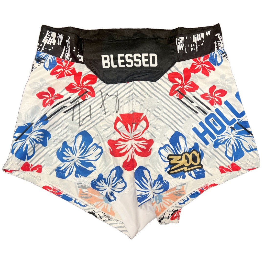 Max Holloway autographed signed shorts custom UFC 300 JSA COA Blessed BMF