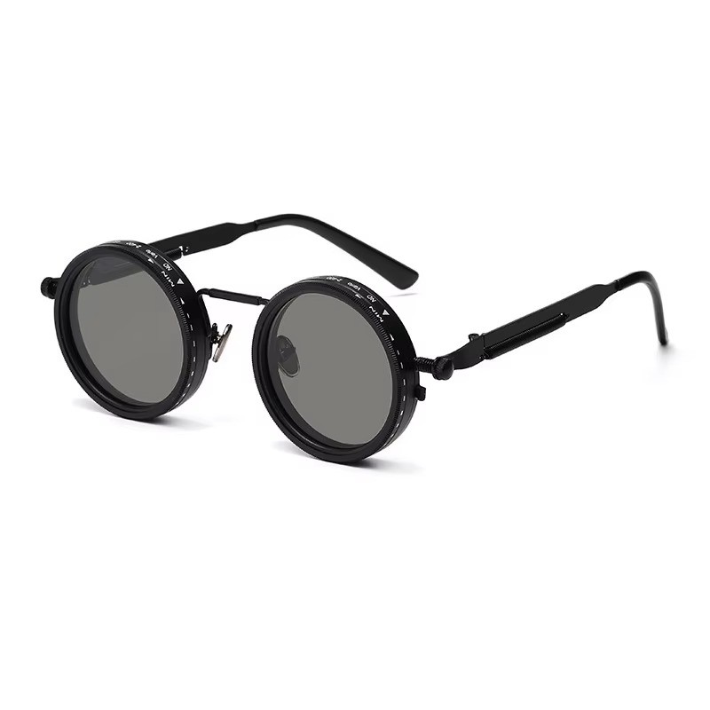 Polarized Round Sunglasses ND9 Adjustable Dimming UV400 Retro Punk US