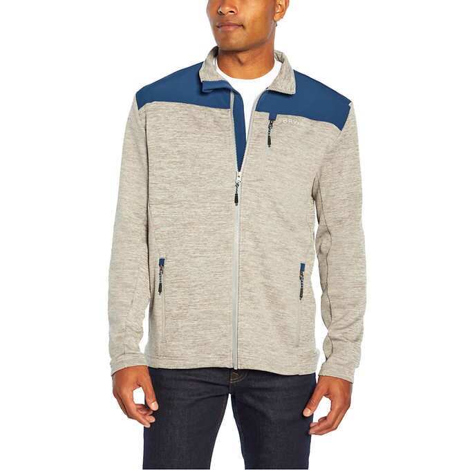 ORVIS Men's Bonded Mesh Fleece Full Zip Jacket ~ Gray ~ L ORVIS Men's Bonded Mesh Fleece Full Zip Jacket ~ Gray ~ L