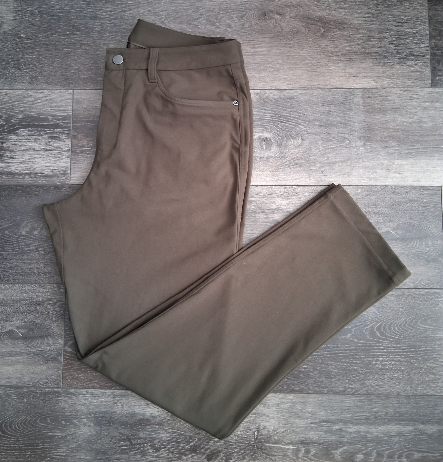 Lululemon ABC Classic-Fit 5-Pocket Warpstreme Pants Dark Olive Mens Size 31x30