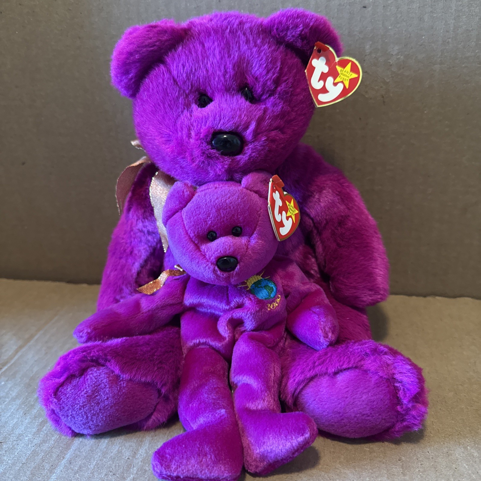 RARE Ty Beanie Buddy & Beanie Baby Millennium Bear Lot W/TAGS MINT CONDITION RARE Ty Beanie Buddy & Beanie Baby Millennium Bear Lot W/TAGS MINT CONDITION