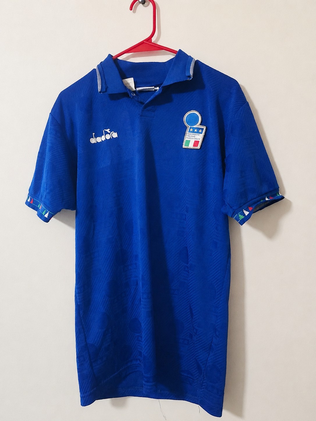 Vintage 1993-1994 Italy National Team Diadora Home Soccer Jersey - Size M