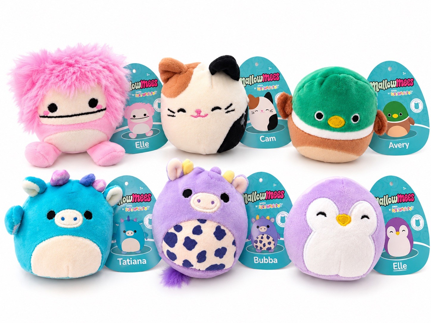 Mallowmees by Squishmallows 6-Piece Plush Set New With Tags Collection