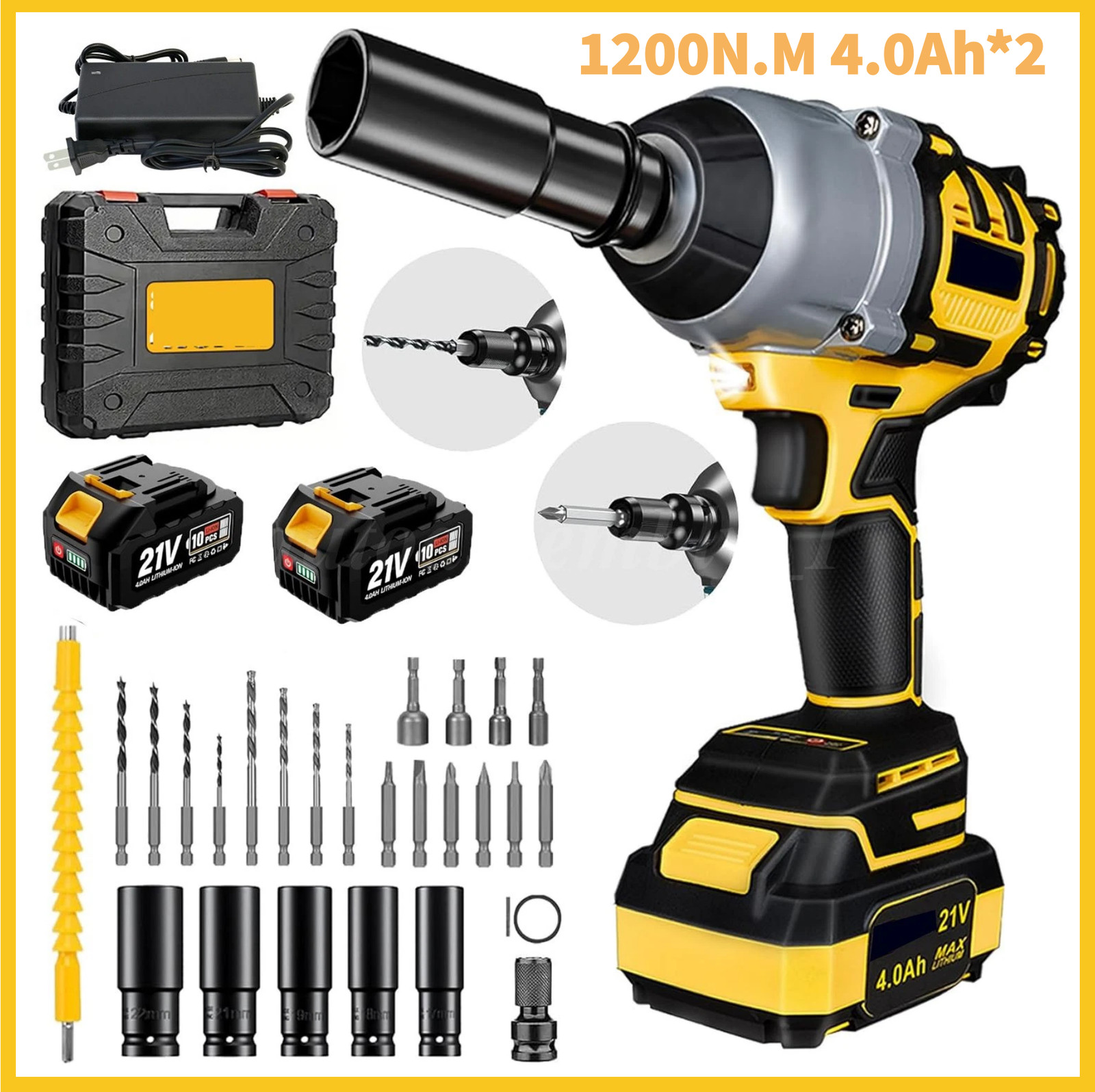 21V Cordless Impact Wrench Set 1/2