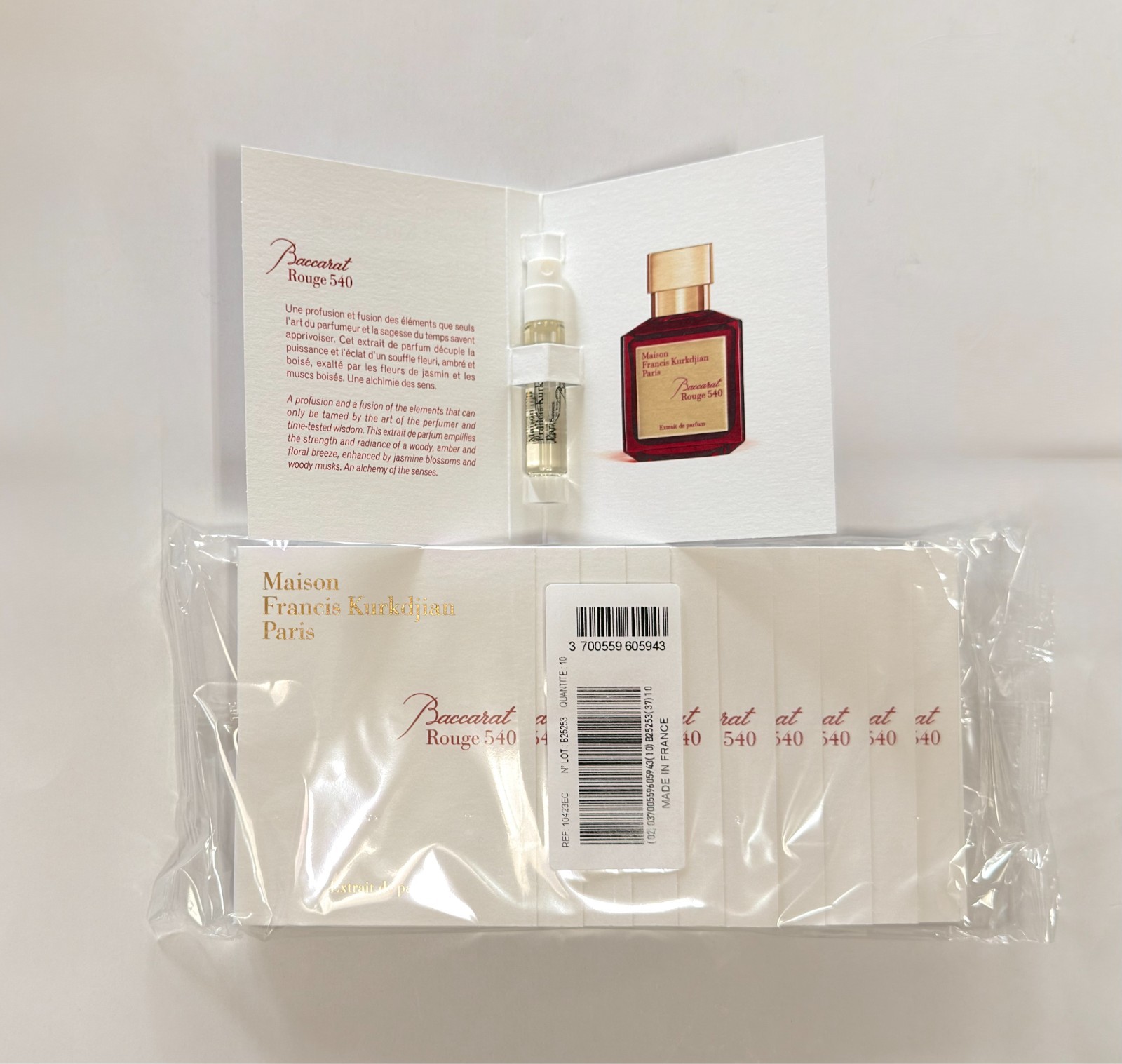 MFK Maison Francis Kurkdjian Baccarat Rouge 540 EXTRAIT Lot of 10x2ml Vials