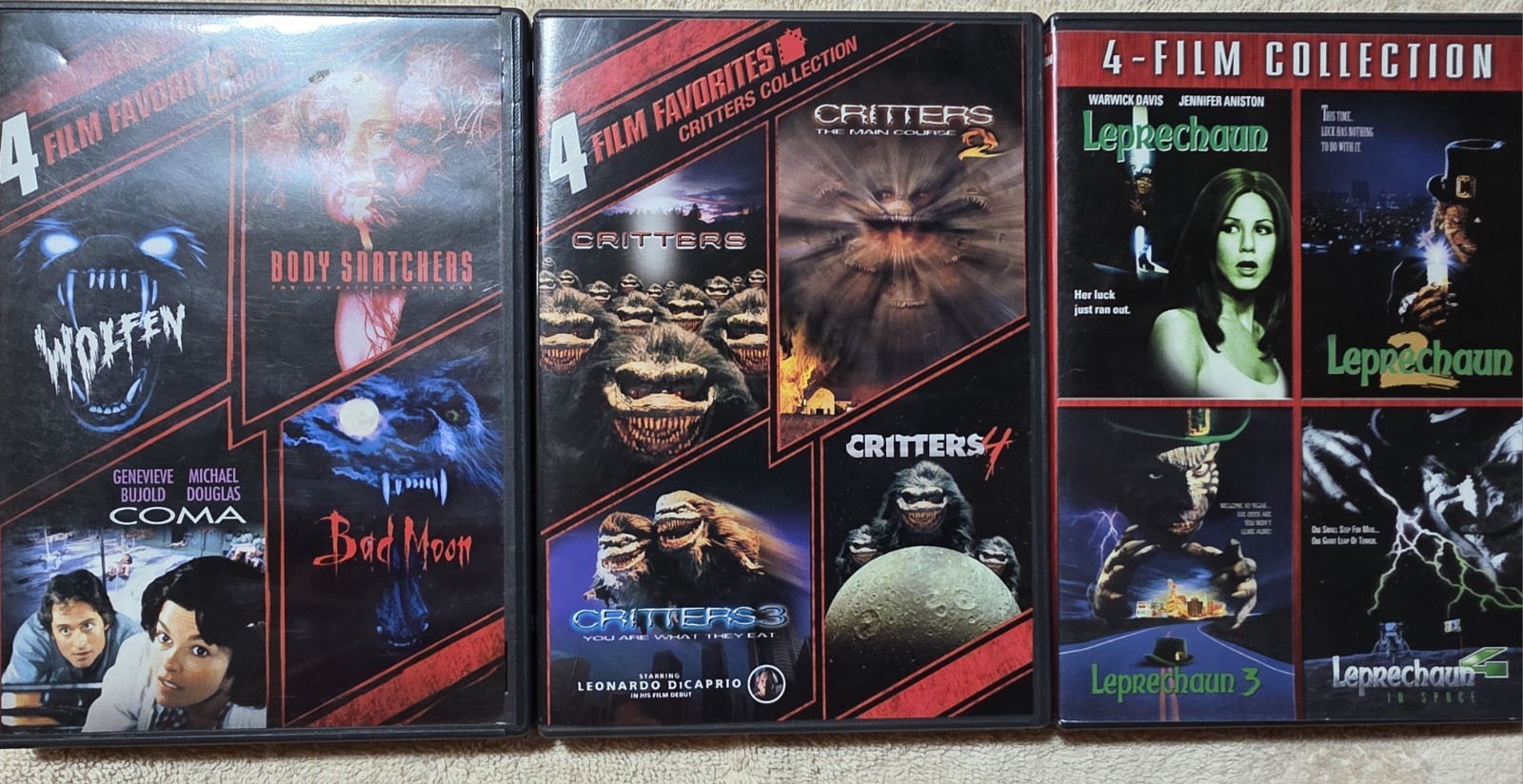 4 Film Favorites: Wolfen/Body Snatchers/Comea/Leprechaun 1-4/Critters 1-4. VG. 4 Film Favorites: Wolfen/Body Snatchers/Comea/Leprechaun 1-4/Critters 1-4. VG.