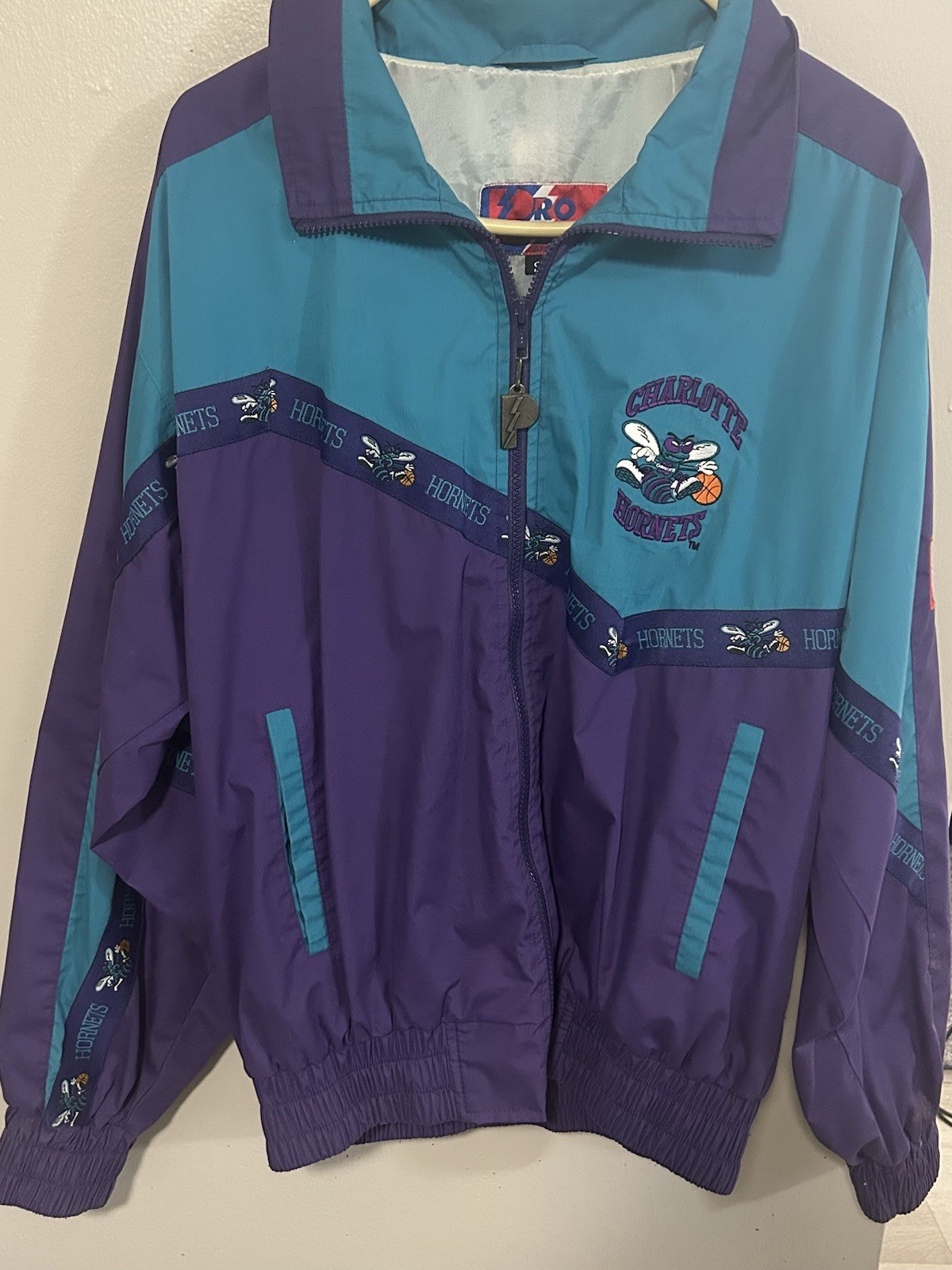 vintage 1990s Charlotte Hornets Pro Player windbreaker vintage 1990s Charlotte Hornets Pro Player windbreaker