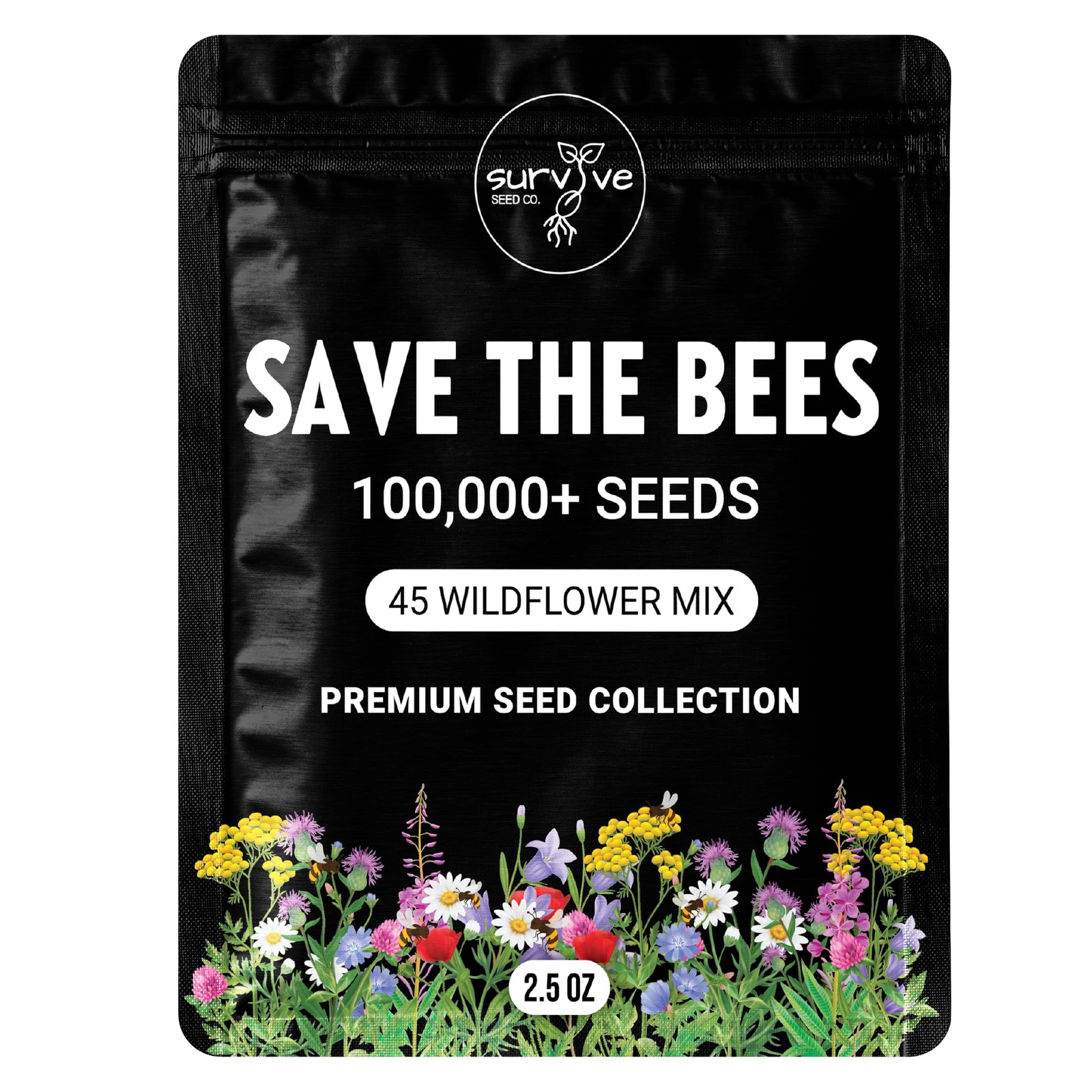 Package of 100,000 Wildflower Seeds - Save The Bees Wild Flower Seeds Collection Package of 100,000 Wildflower Seeds - Save The Bees Wild Flower Seeds Collection