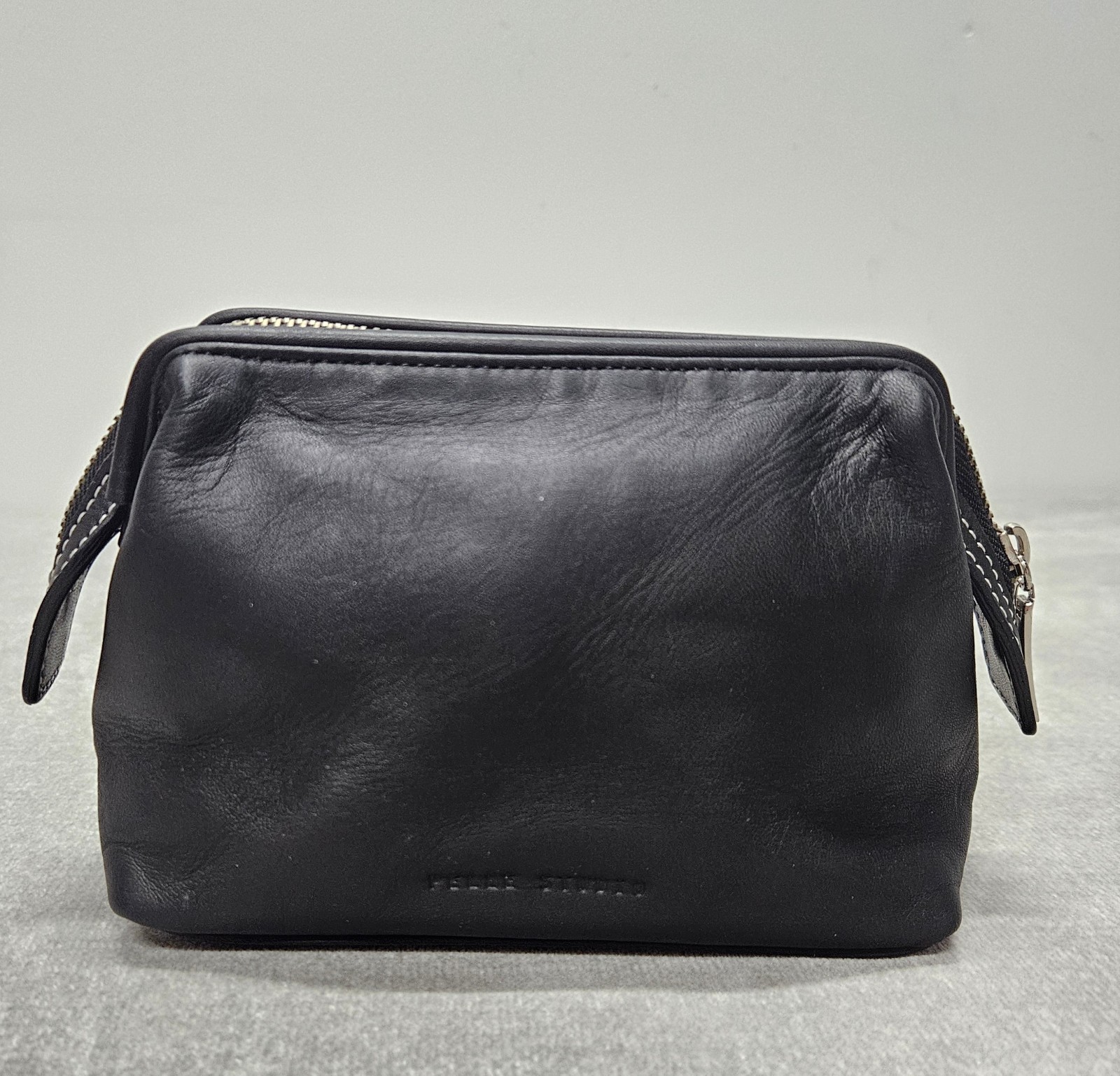 Vintage Pelle Studio x Wilson Leather Toiletry, Makeup Bag Small Travel Black