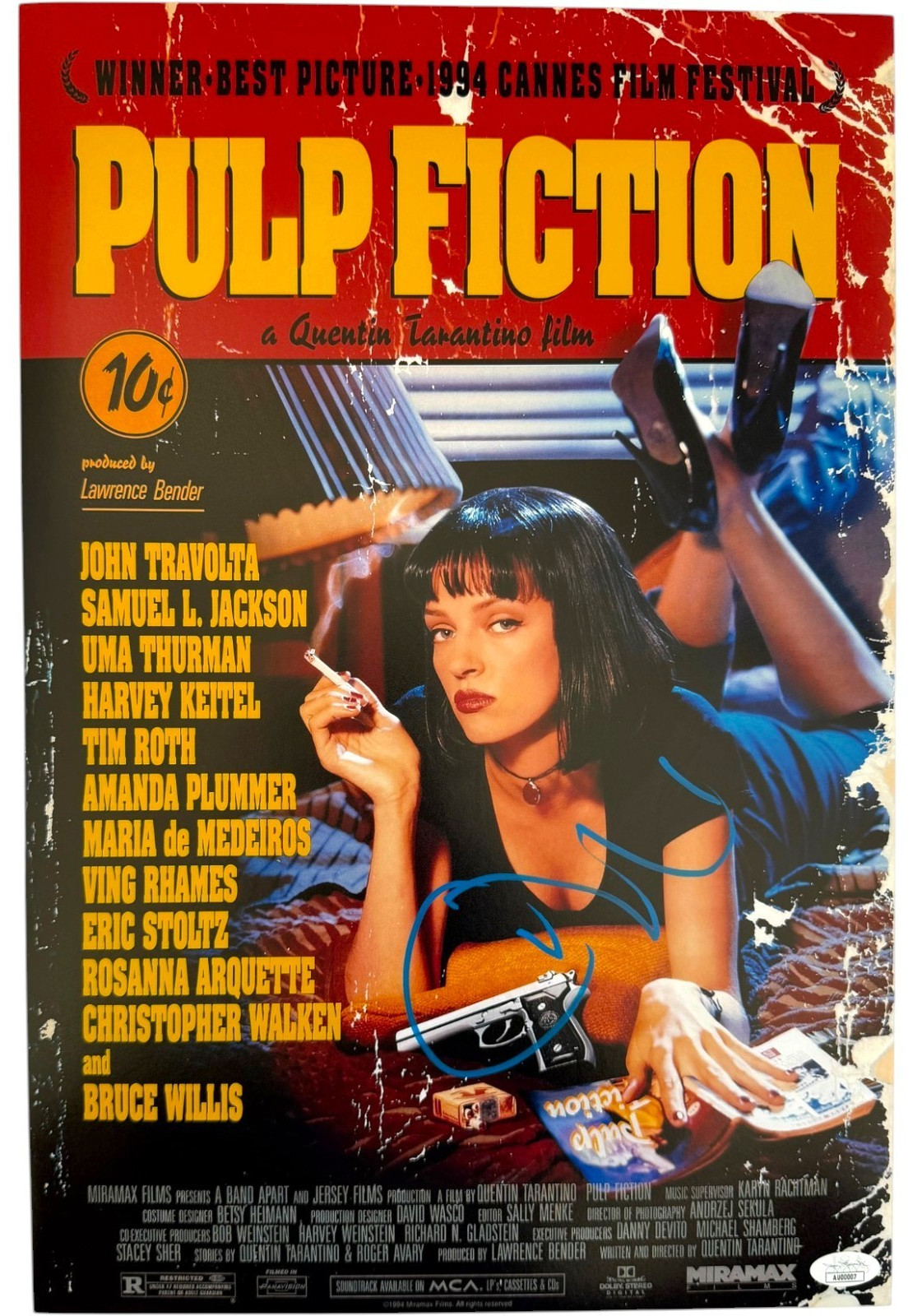 CHRISTOPHER WALKEN SIGNED PULP FICTION 12X18 MOVIE POSTER PHOTO JSA COA CHRISTOPHER WALKEN SIGNED PULP FICTION 12X18 MOVIE POSTER PHOTO JSA COA