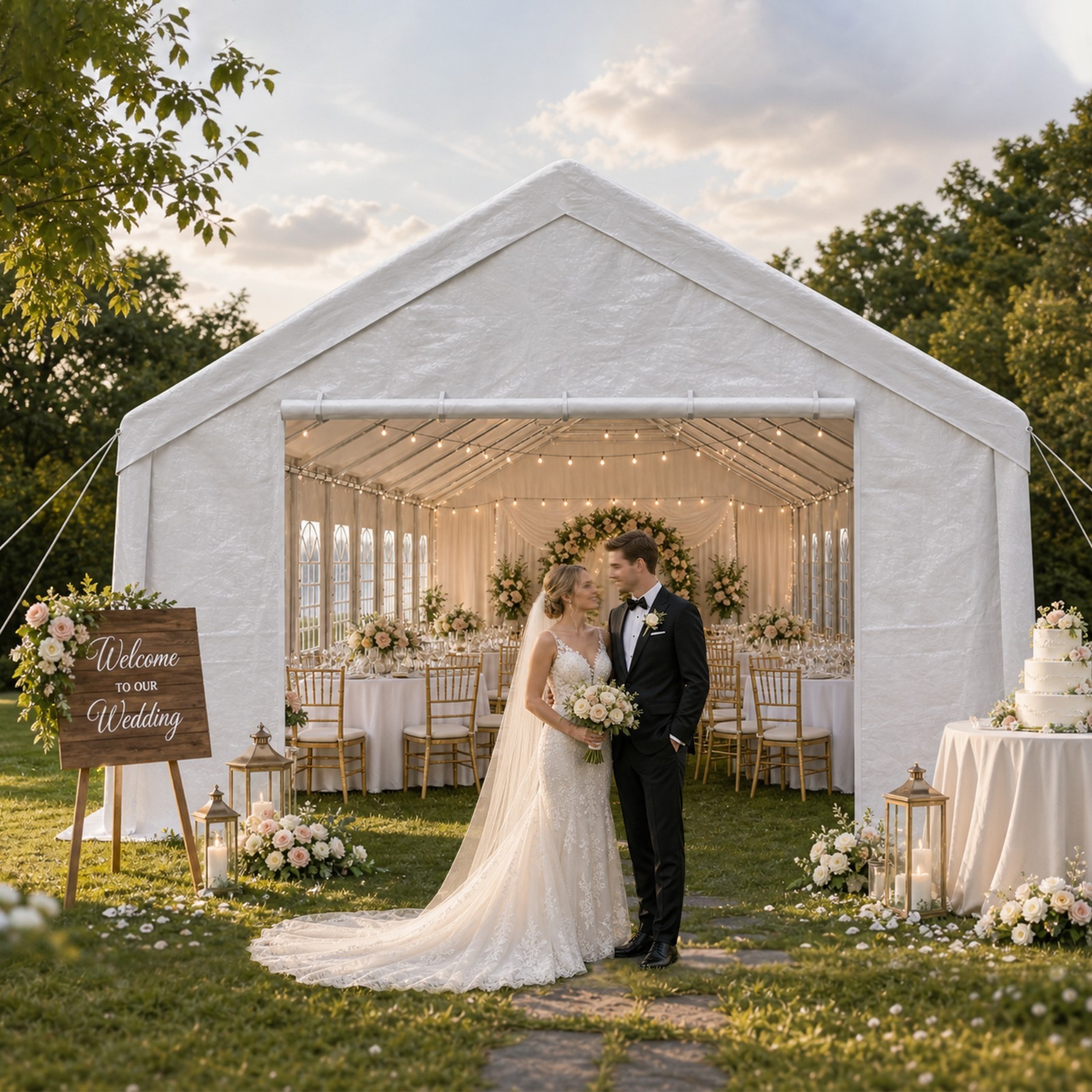 20x60 Ft Heavy duty Party Tent Wedding Even Canopy Removable Sidewall Waterproof