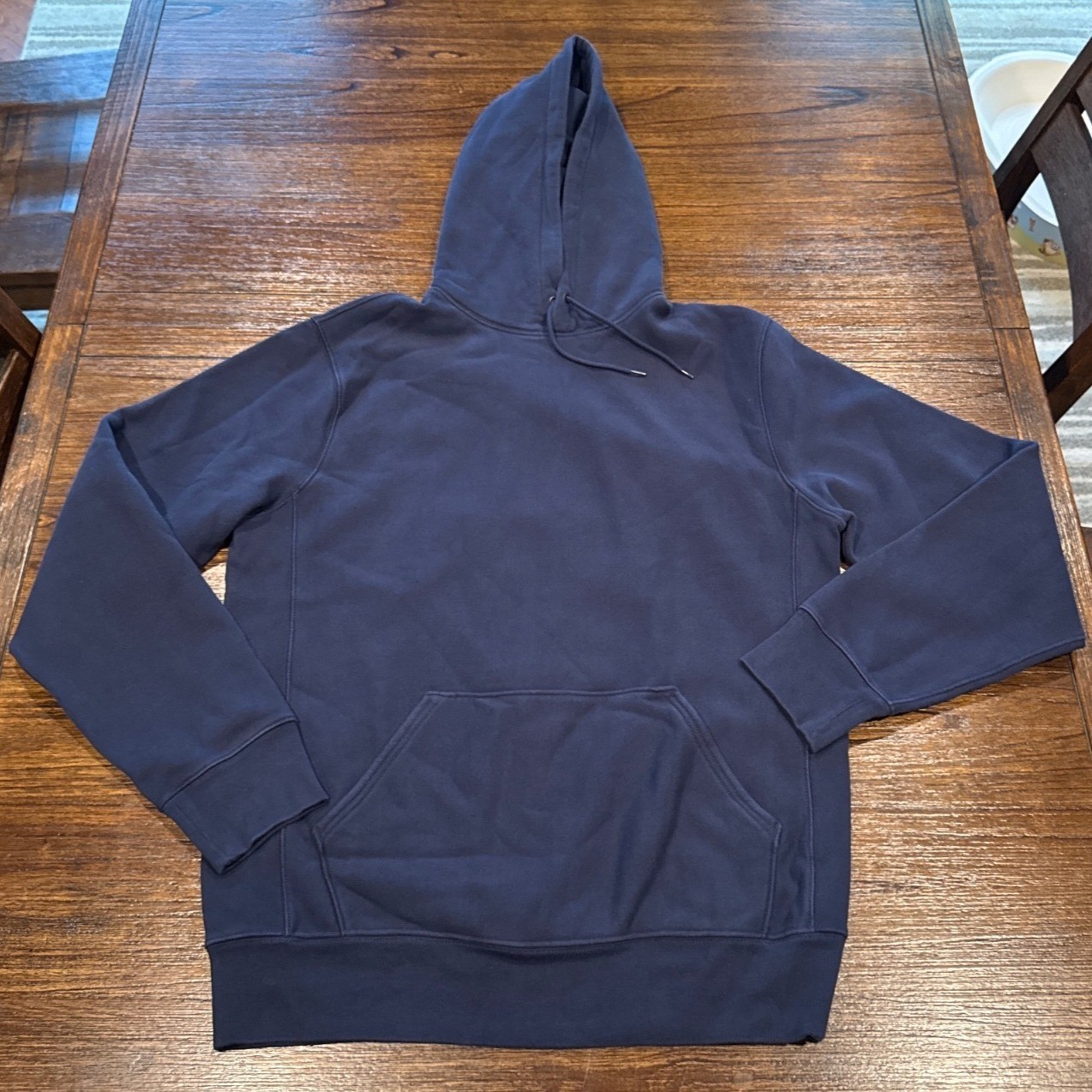 NWT J.Crew Heritage Fleece Hoodie Mens Large-Tall Navy Sweatshirt Lounge Fall