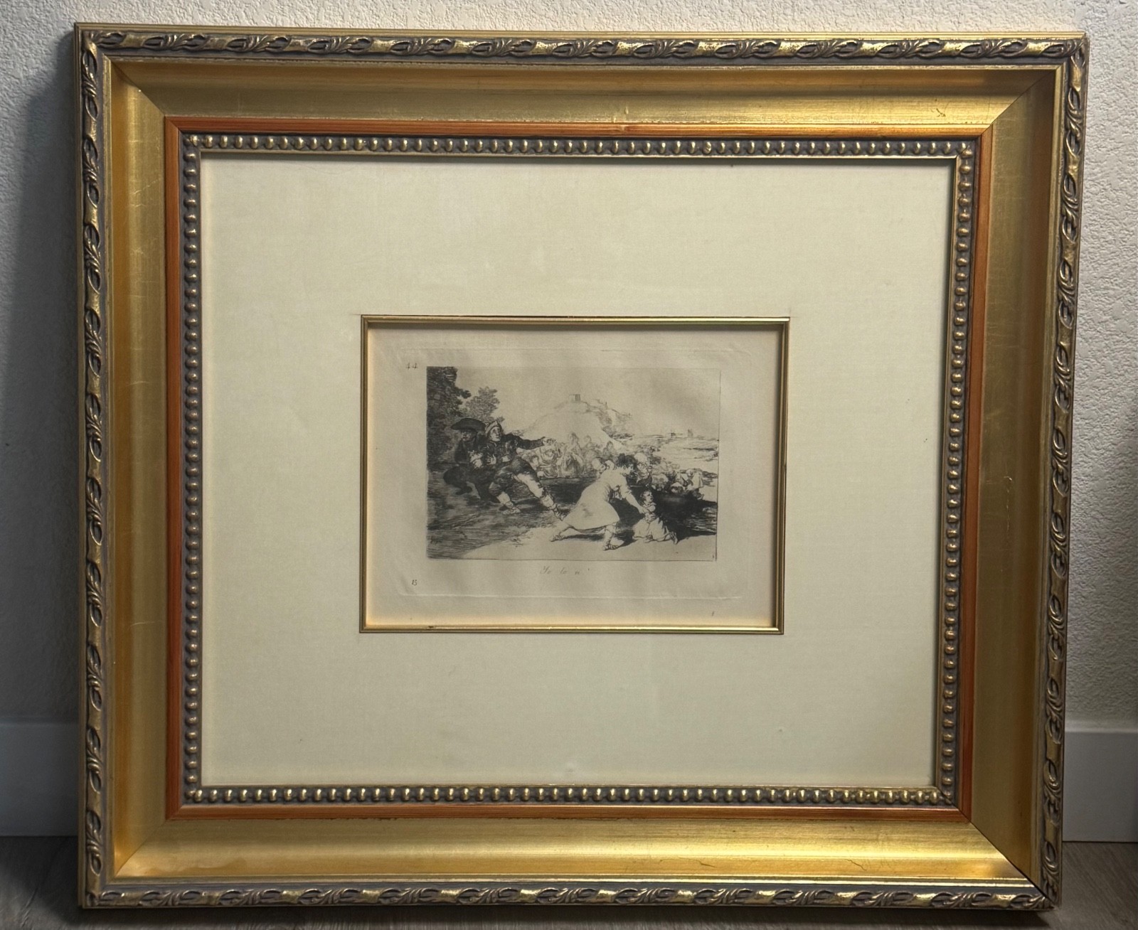 Goya Etching Framed Yo Lo Vi Original Plate Mid 20th Century Goya Etching Framed Yo Lo Vi Original Plate Mid 20th Century