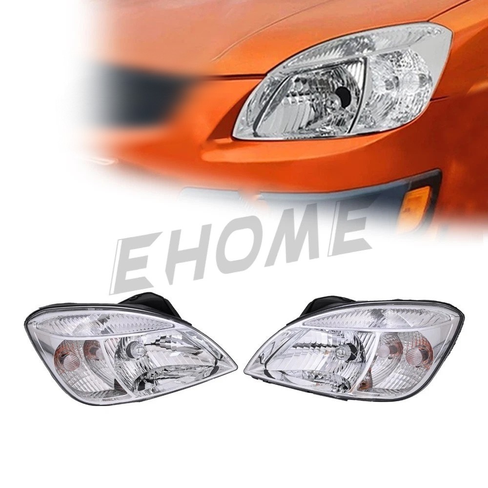 Chrome Housing Headlights Set for 2006 2007 2008 Kia Rio 5 Pair
