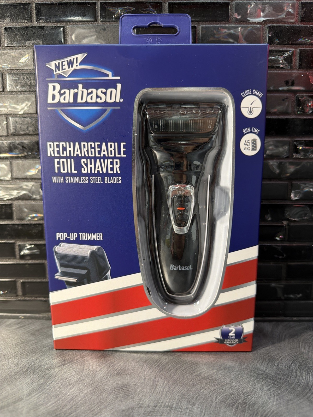 Barbasol Rechargeable Electric Foil Shaver W Stainless Steel Blades Pop Up Trimm Barbasol Rechargeable Electric Foil Shaver W Stainless Steel Blades Pop Up Trimm