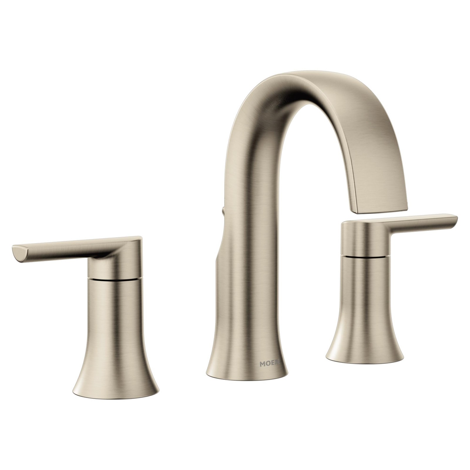 Moen Doux Brushed Nickel Two-Handle Adjustable Widespread Contemporary Bathroom