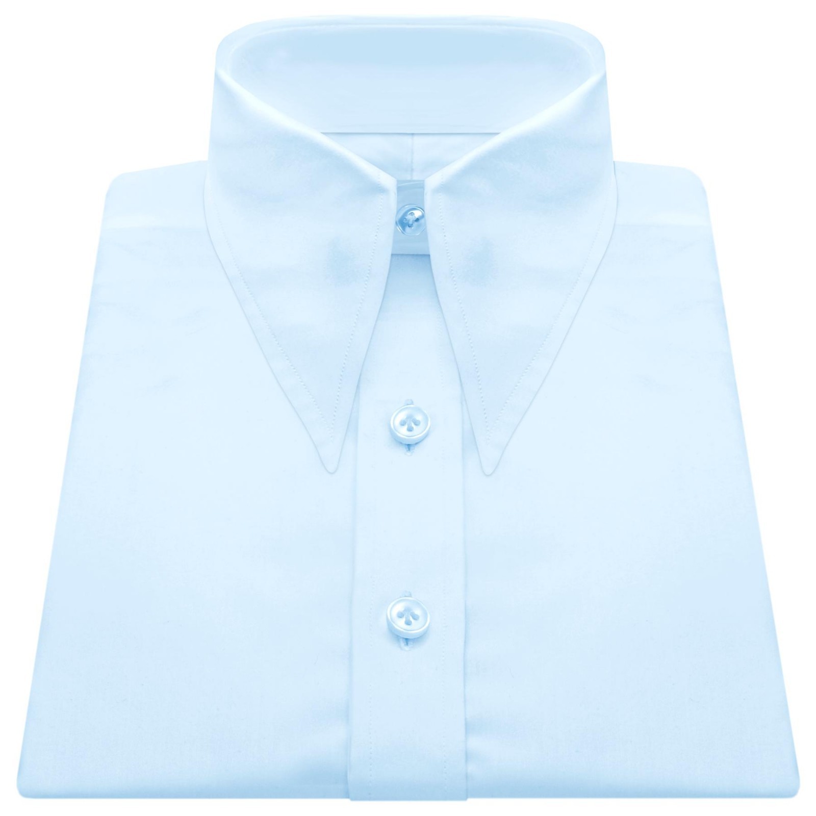 Men Sky Blue Spear point Gangster Dagger Long Collar Shirt 30s Vintage Goodfella