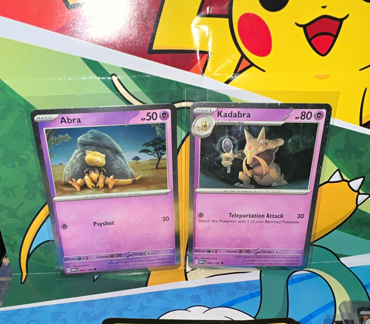 Pokemon TCG 2-Card Lot: Abra 063/165, Kadabra 064/165 BLACK STAR PROMOS