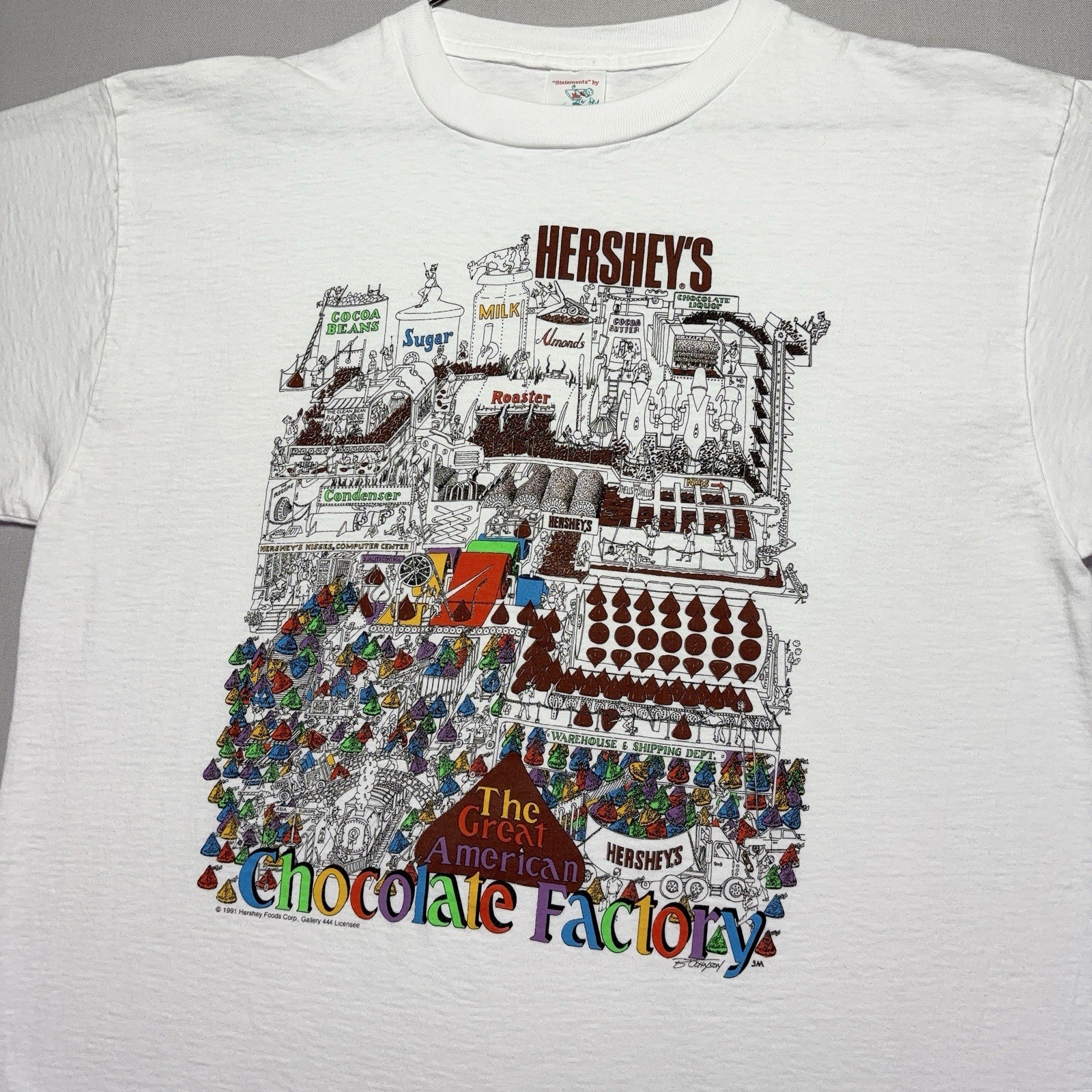 VTG 1991 Hersheys Shirt - Great American Chocolate Factory Shirt - White - XL VTG 1991 Hersheys Shirt - Great American Chocolate Factory Shirt - White - XL