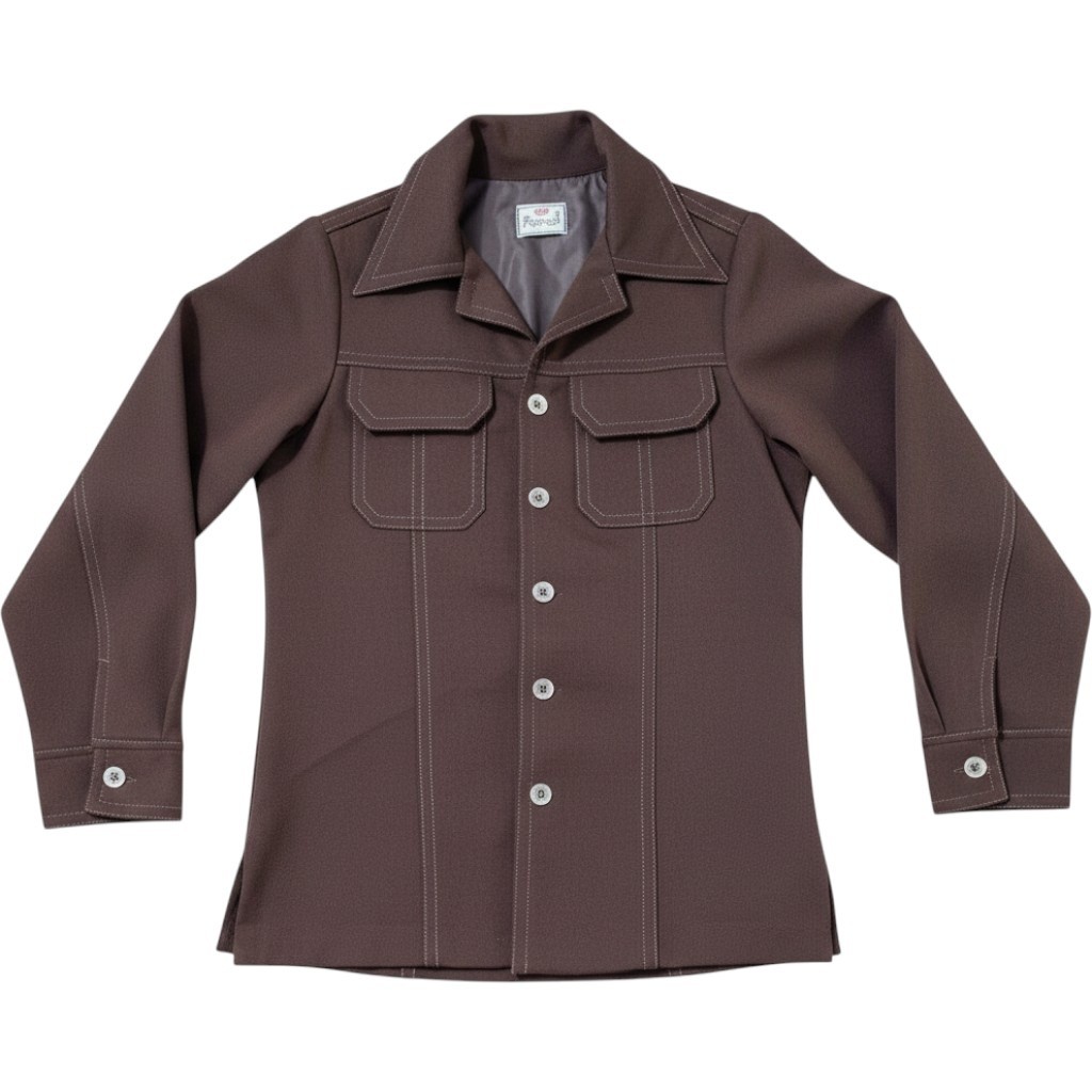 Levi\'s Panatela Leisure Jacket S Brown Vintage 70s Contrast Stitch Retro Disco
