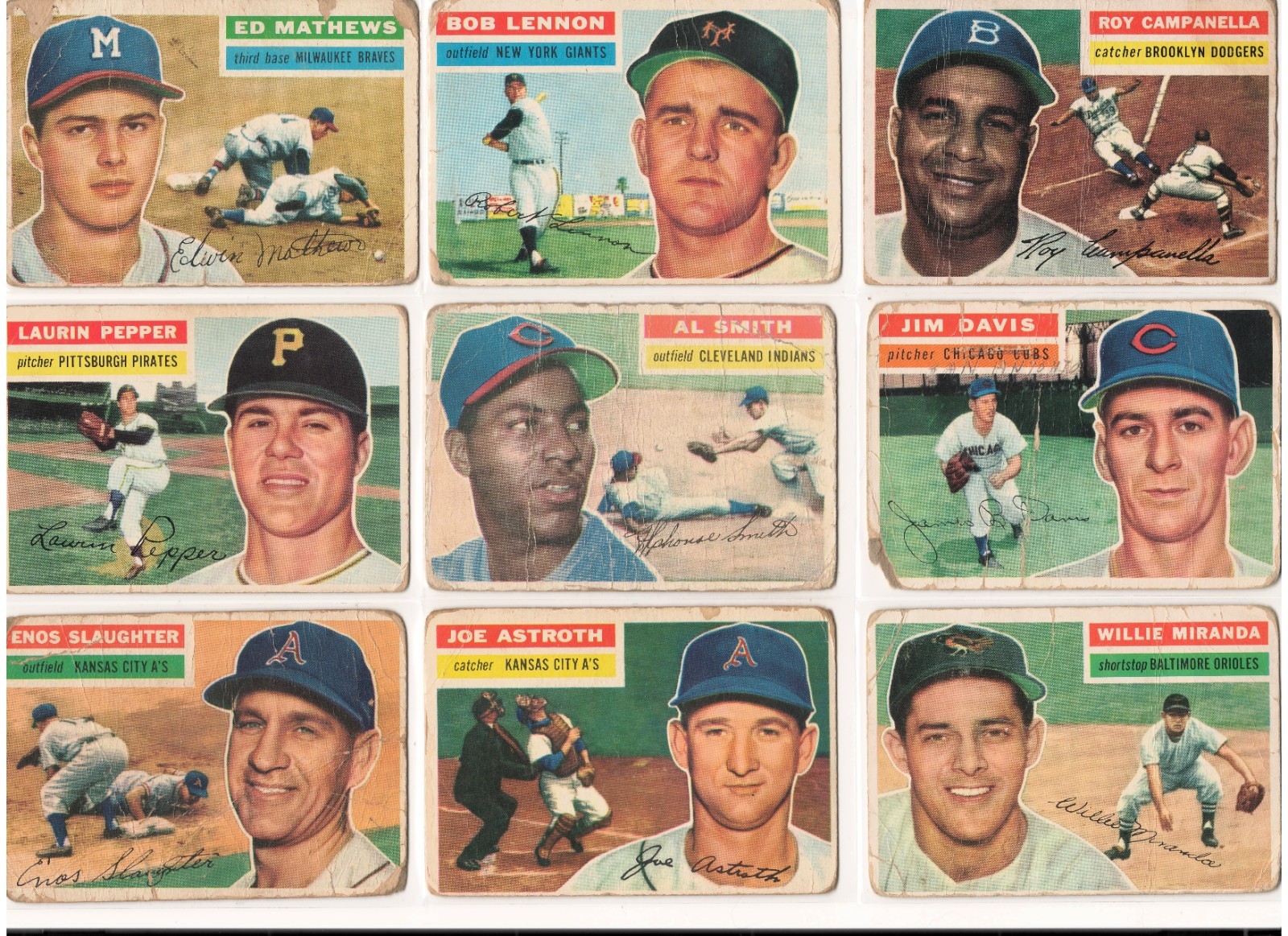 1956 Topps White Back Lot 78/80. Missing #135 Mantle and #130 Mays 1956 Topps White Back Lot 78/80. Missing #135 Mantle and #130 Mays